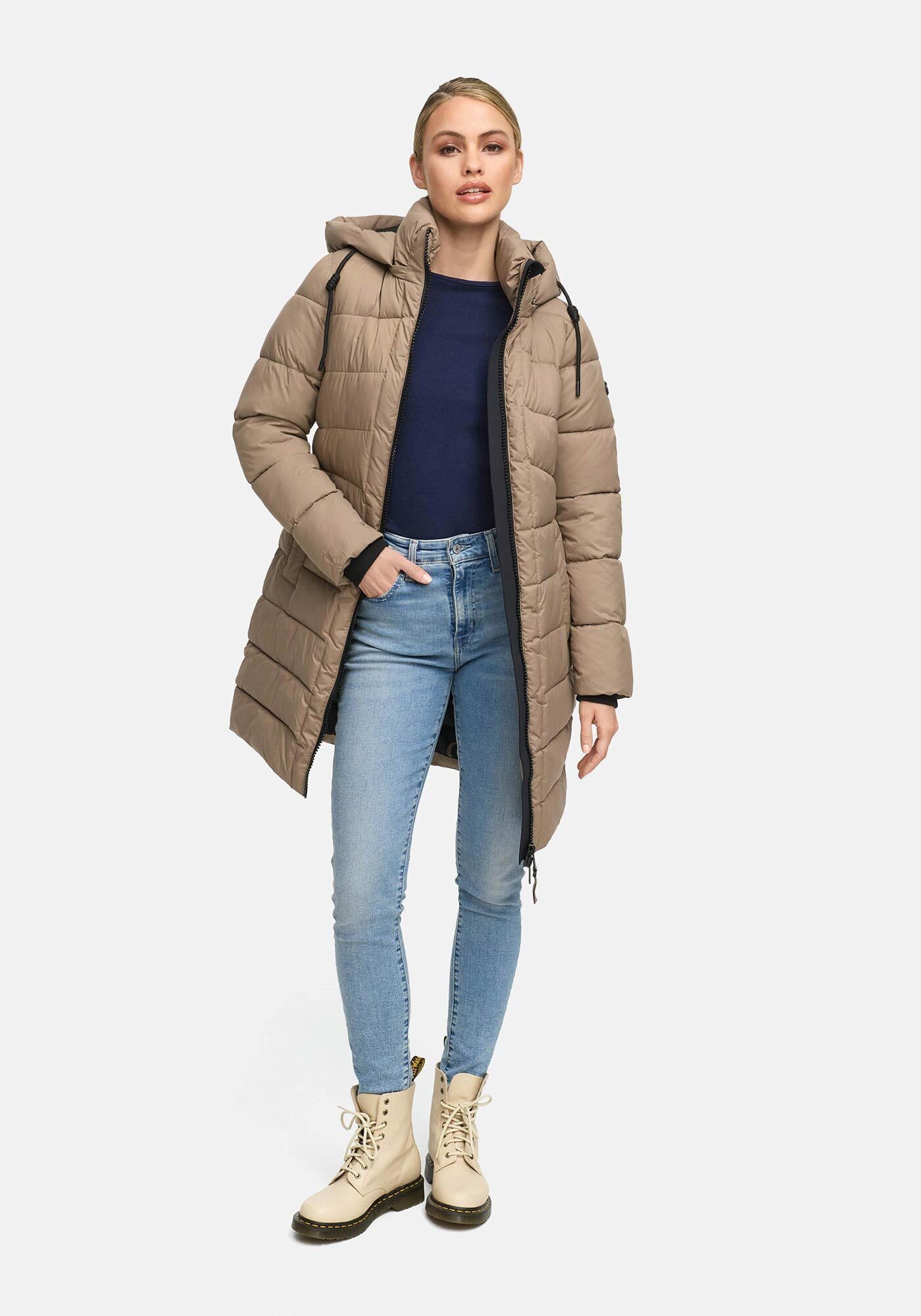 Marikoo Winterjacke Kaltnäschen mit abnehmbarer Kapuze und hochschließendem Kragen