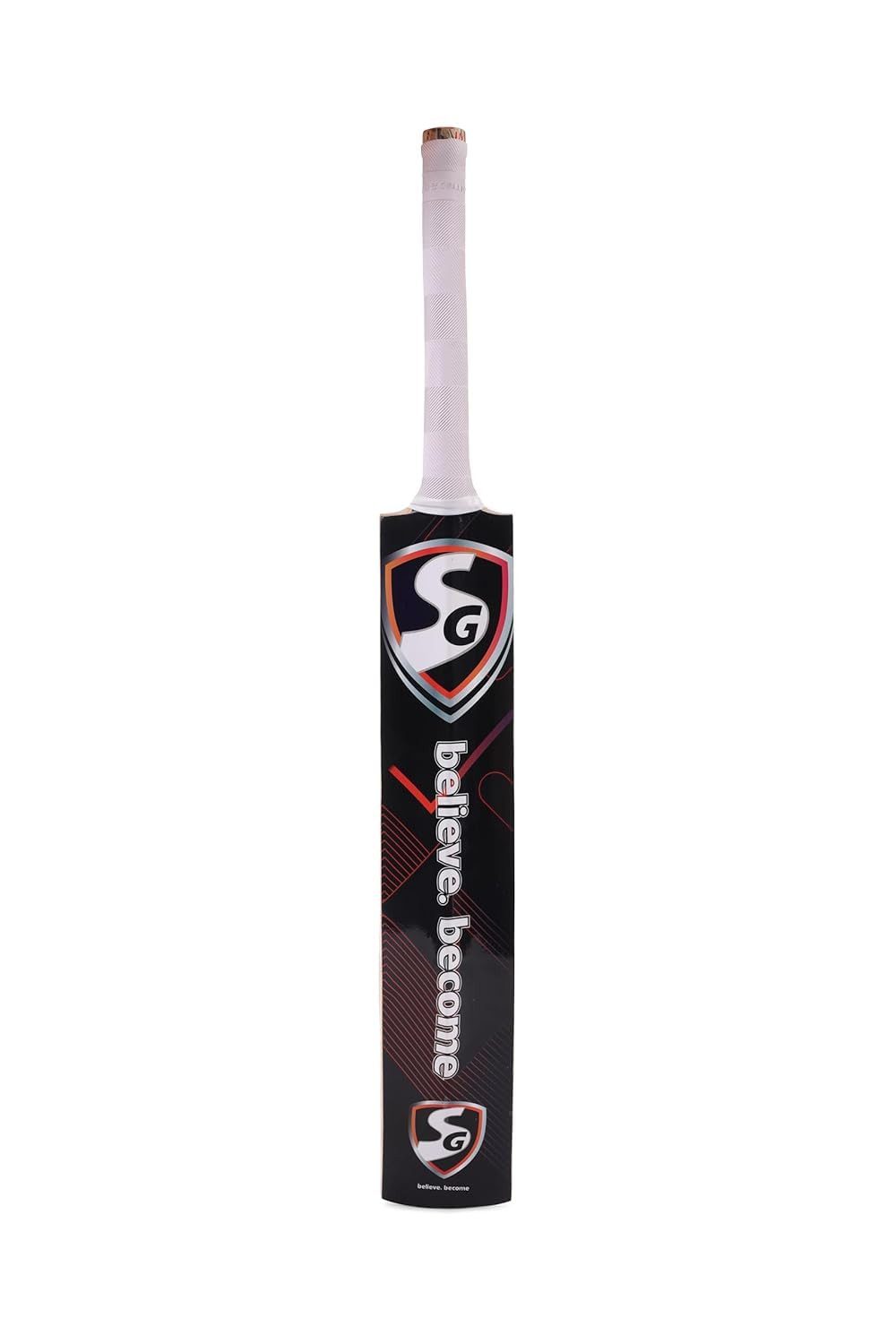 SG Badmintonschläger Thunder Plus Cricket Bat Kashmir Willow Kurzgriff Leicht mit Cover, (Einzelner Cricket-Schläger mit Schutzhülle, Größe Short Handle, Farbe Beige)