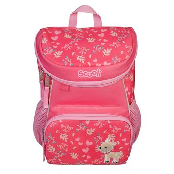 Scooli Kinderrucksack Mini-Me Daisy Deer (Set, inkl. Turnbeutel, Brotdose und Trinkflasche), Mädchen Rucksack Set Rosa mit niedlichem Rehkitz Bambi