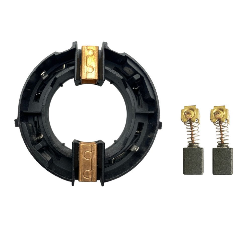 Trade-Shop Ersatzbürste 2x mit Motorkohlenhalter passend für Makita HP2070 HP2070F HP2071, 6mm x 9mm x 11,5/13,5mm Motorkohlen Kohlebürsten, Maße des Halters: ca. 60 x 55 x 40mm - Geeignet für Bohrhammer