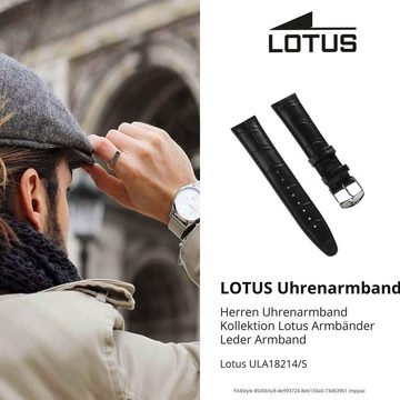 Lotus Uhrenarmband Lotus Herren Uhrenarmband 21mm, Herren Uhrenarmband, Lederarmband schwarz, Elegant