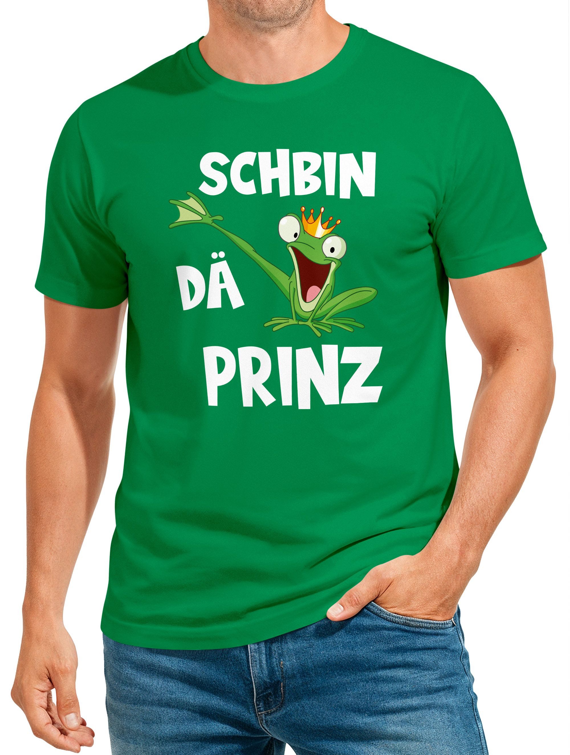 Print-Shirt Herren T-Shirt Fasching Karneval Frosch Prinz Kostüm Verkleidung Last