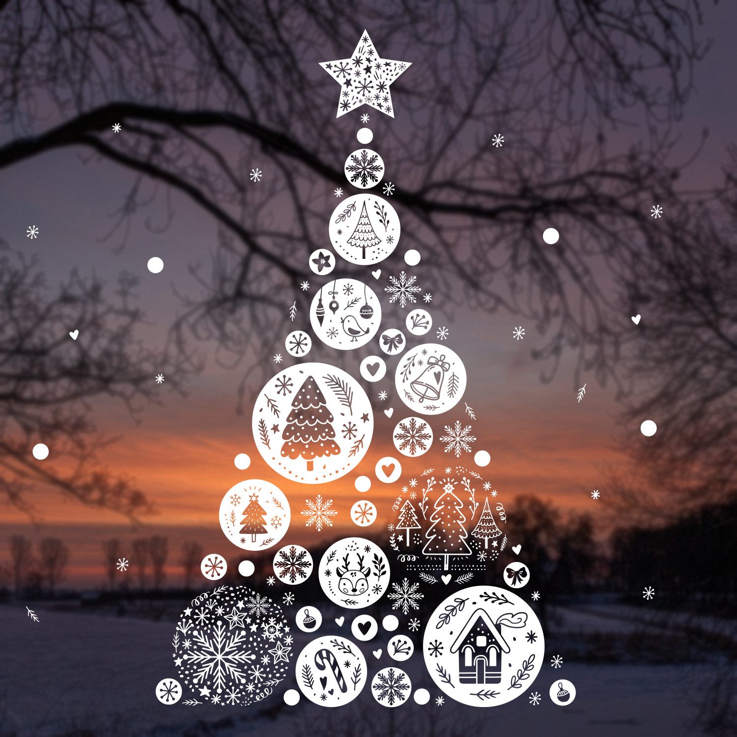 younikat Fensterdekoration younikat Fenster Bilder Winter günstig online kaufen