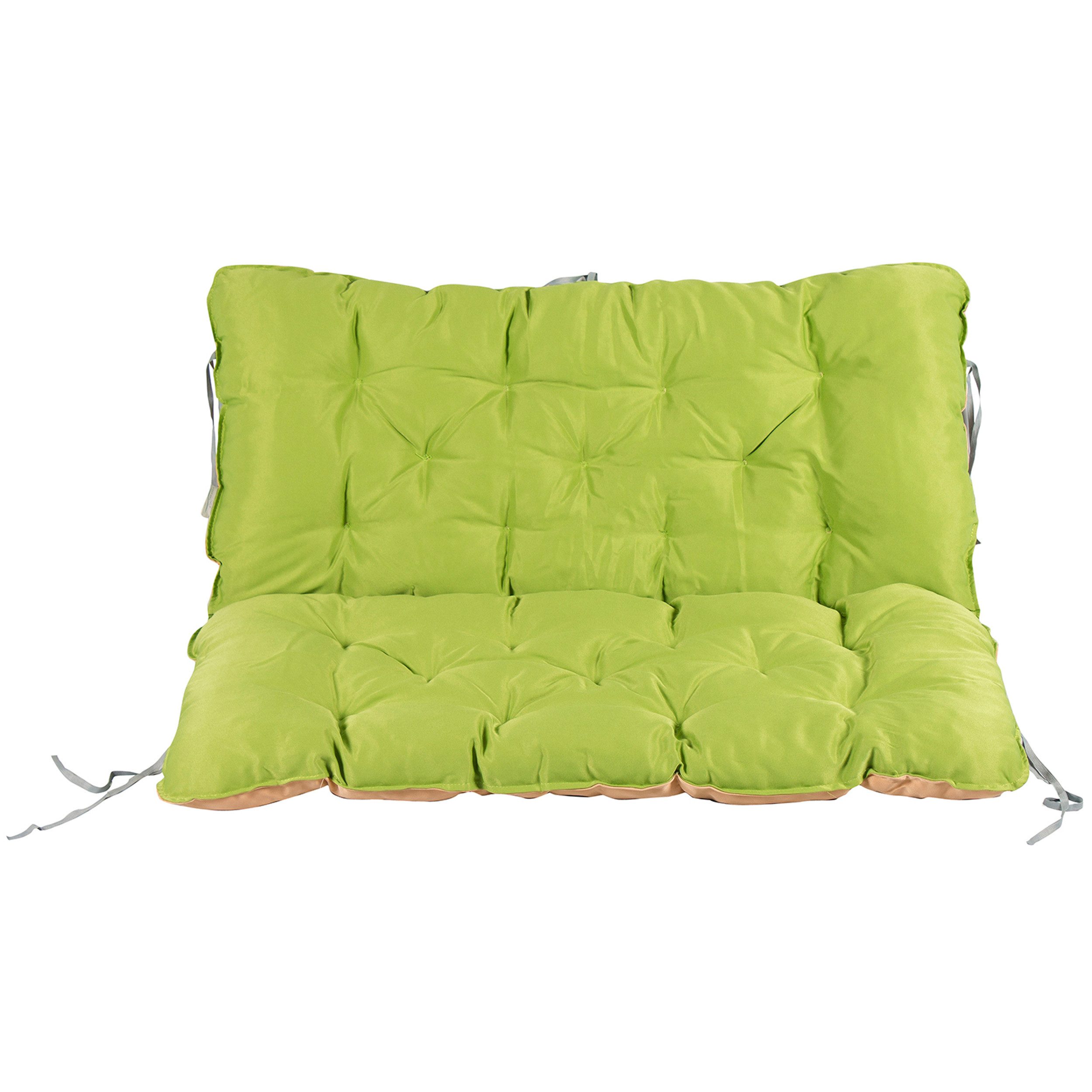 Home Feeling Bankauflage Auflage mit Rückenteil, Wendeauflage, grün/beige, ca. 100x98x10 cm