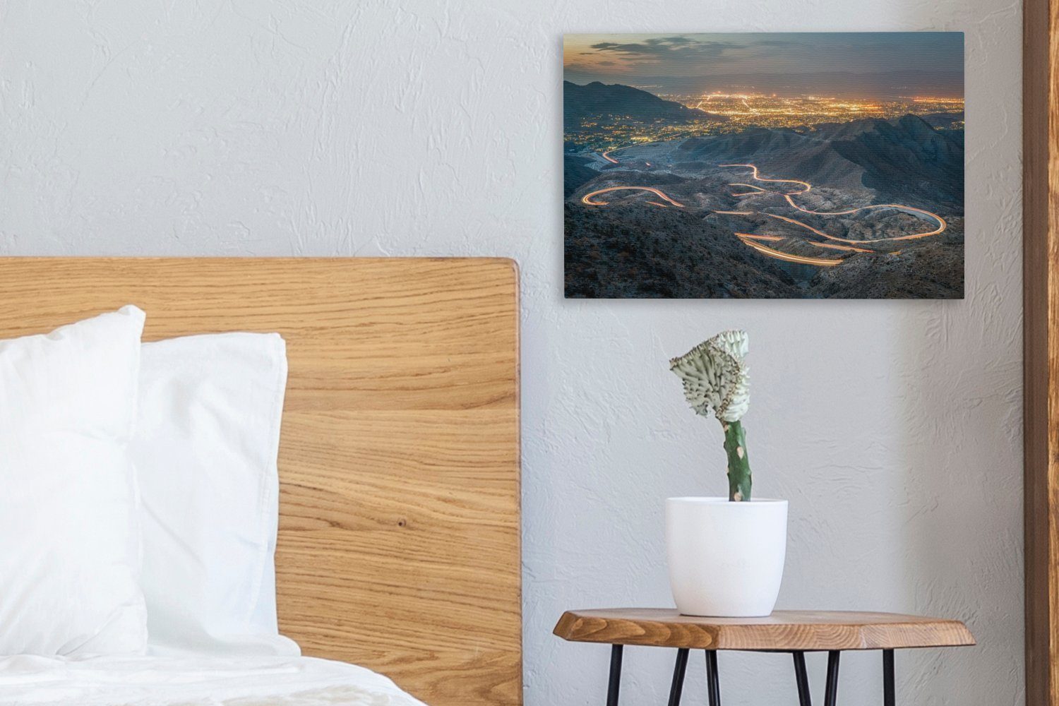 Wandbild Springs Wanddeko, OneMillionCanvasses® Coachella 30x20 Leinwandbilder, aufgenommen, cm Aufhängefertig, St), (1 Panoramafoto Leinwandbild Valley Palm vom in