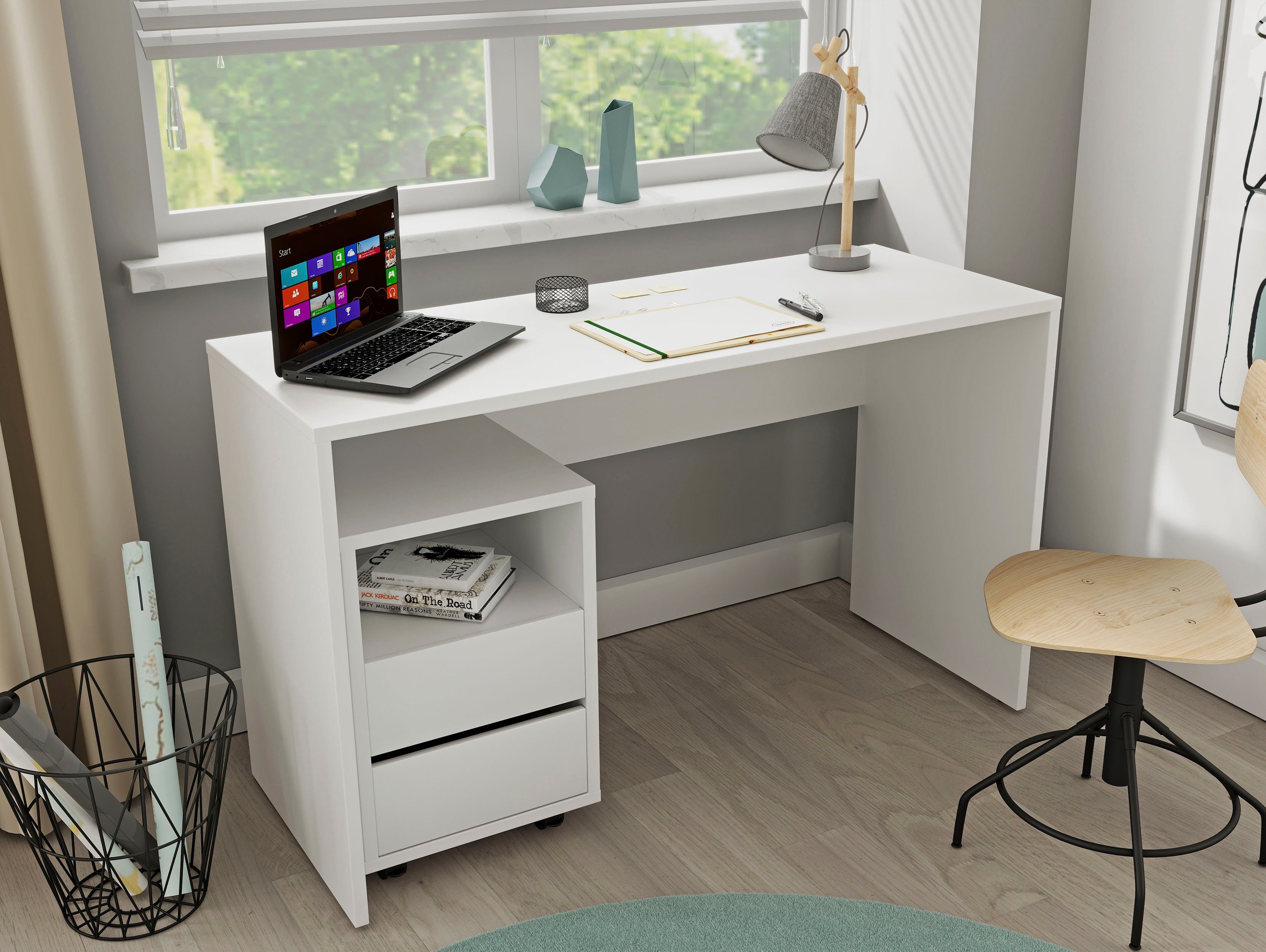 | viel weiss modernen & Arbeitsfläche im Breite Schreibtisch 130, weiss AGAPI, Computertisch Design weiss | Helvetia