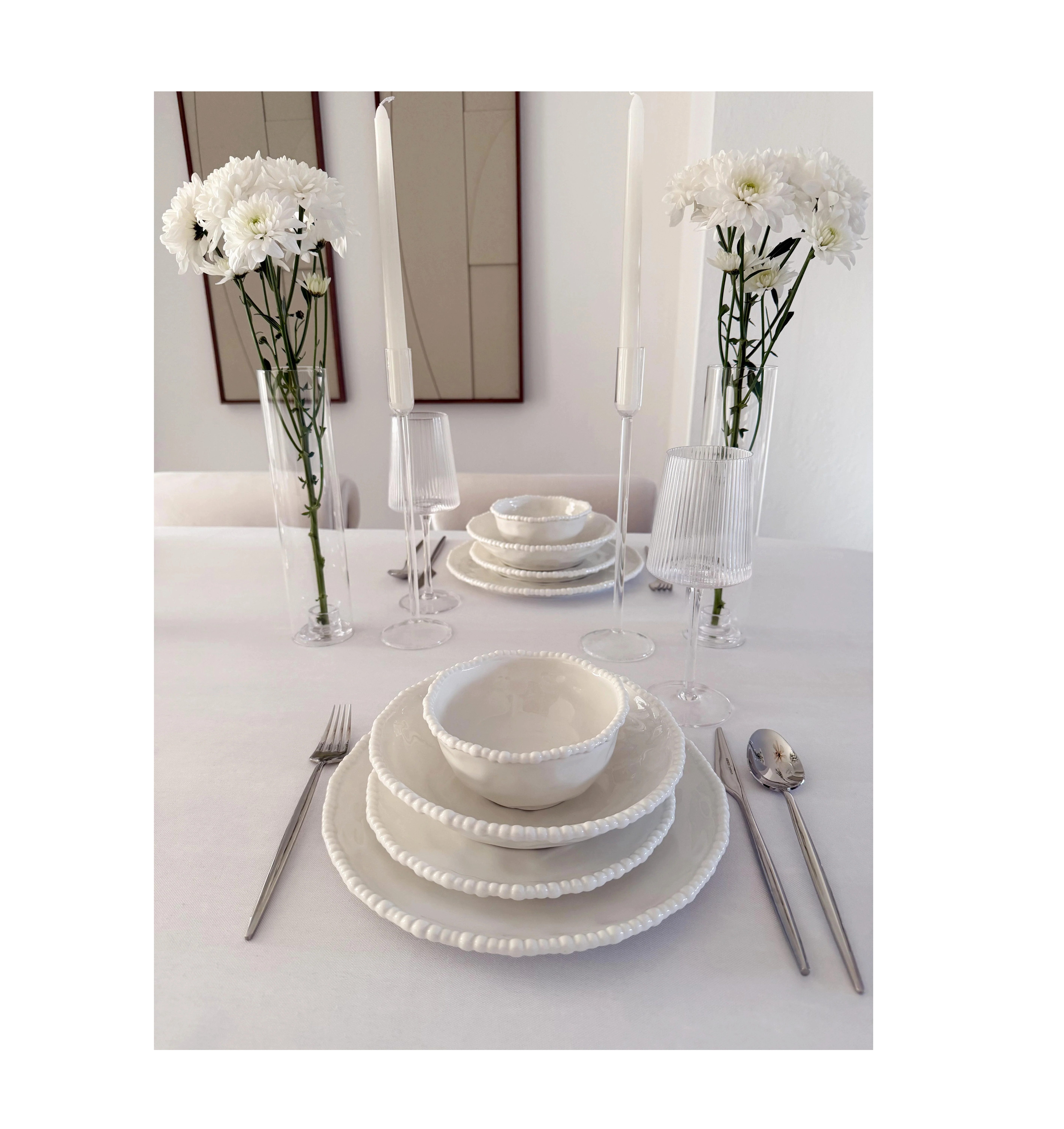 EmirtexHome Geschirr-Set Pearly Weiss 26 tlg. Geschirrset für 6 Personen, Porzellan