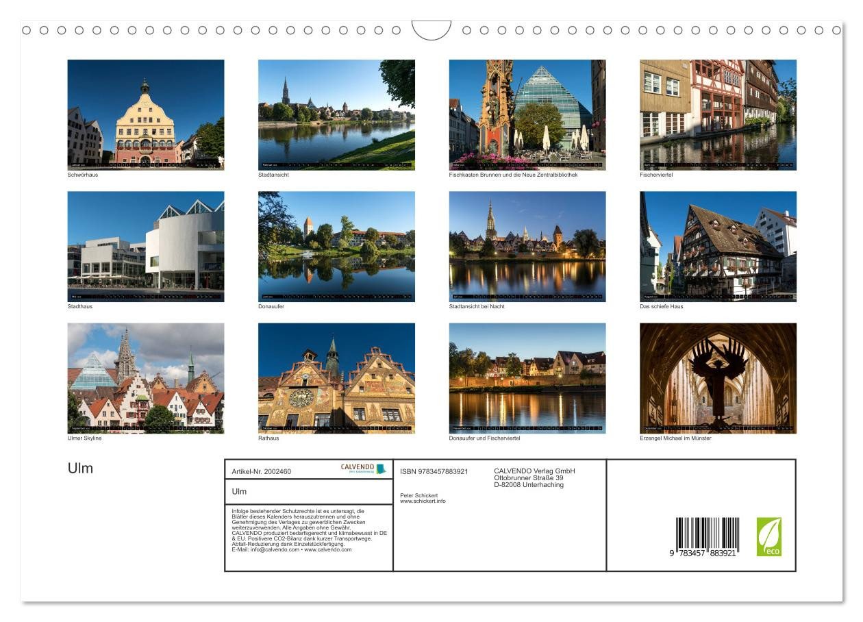 Thumbnail - CALVENDO Wandkalender Ulm (Wandkalender 2026 DIN A3 quer), CALVENDO Monatskalender