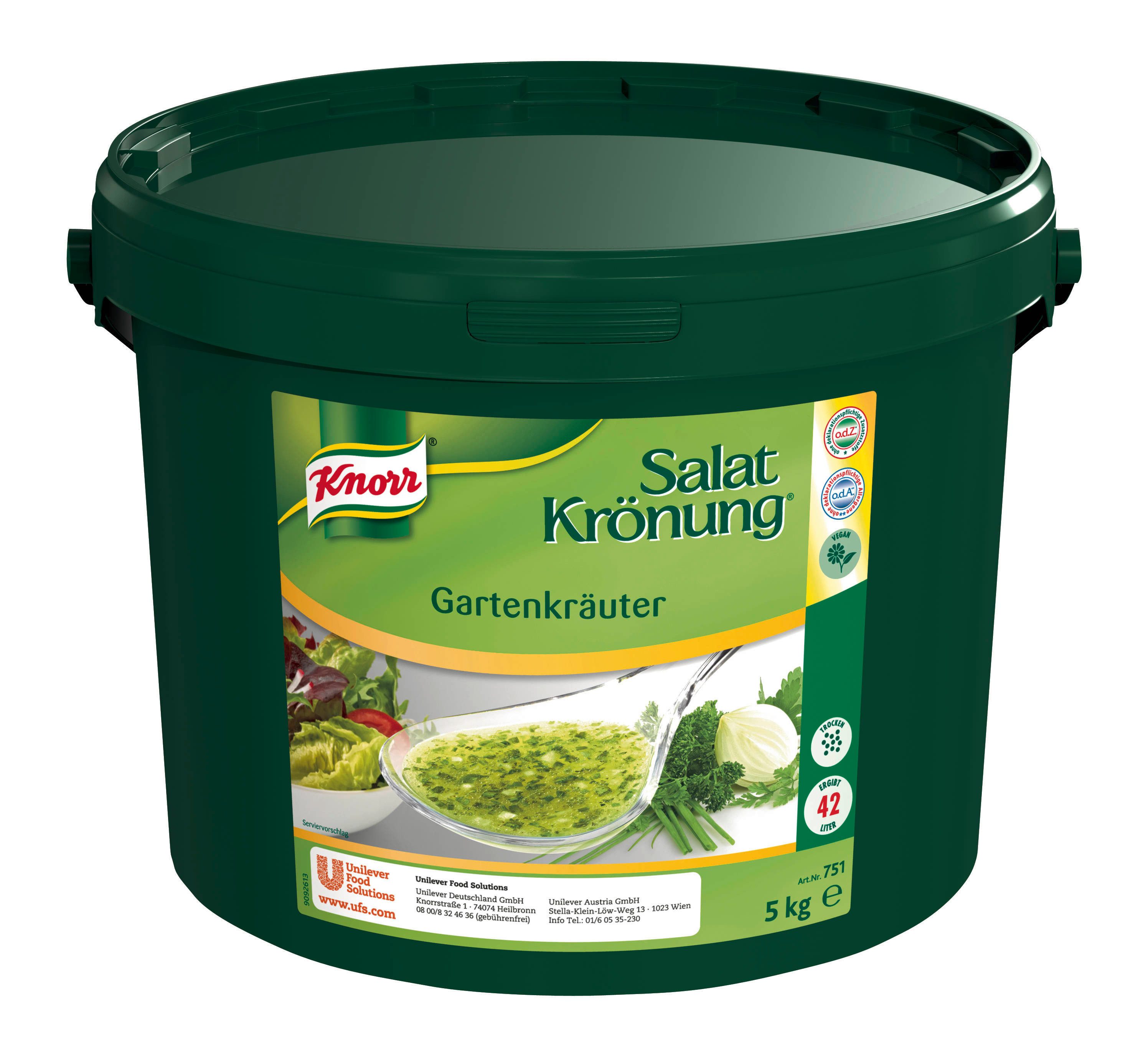 Knorr Saucen, Knorr Salatkrönung Gartenkräuter frisch zubereiten mit Kräutern 5000g