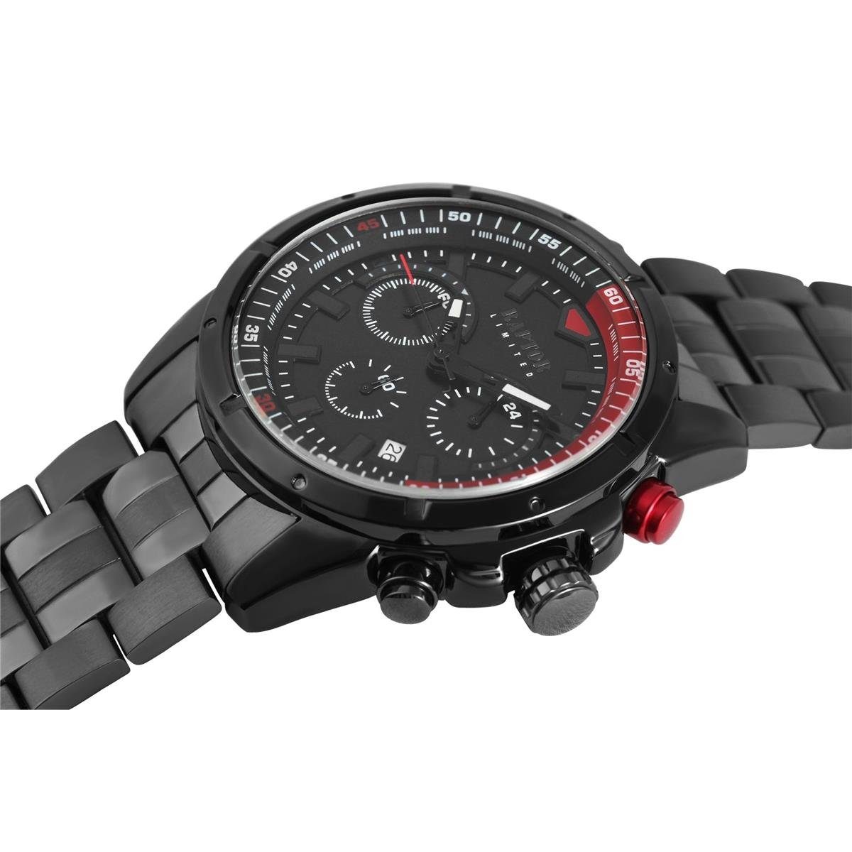 Raptor Chronograph Raptor Herrenarmbanduhr RA20301-002 Edelstahl Ionen schwarz plattiert, (1-tlg)