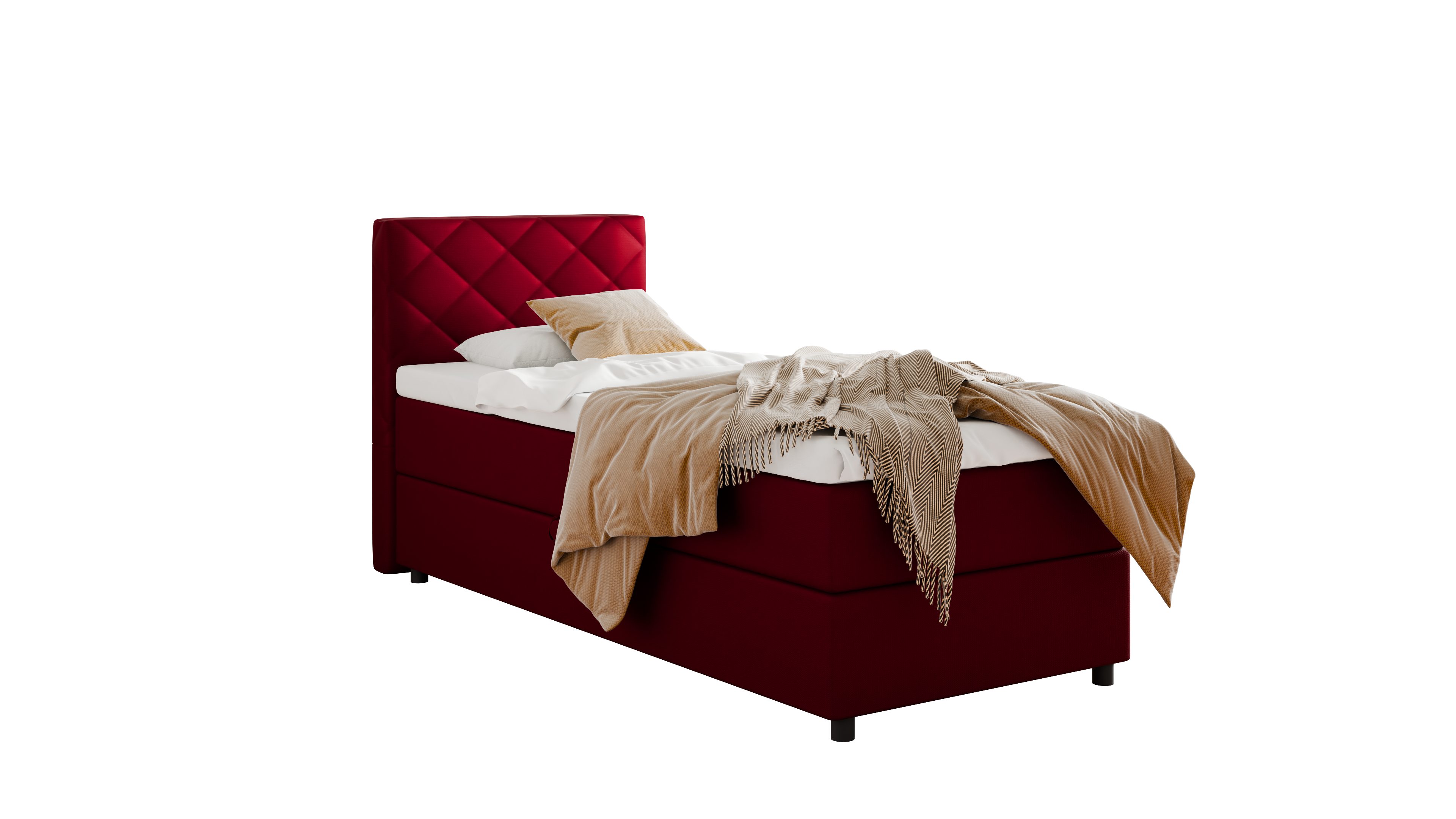 PANDA MÖBEL GmbH Boxbett DIAMARO 90x200, 100x200, 120x200, Boxbett mit Bettkasten und Topper, Stilvolles Design – zeitlose Eleganz
