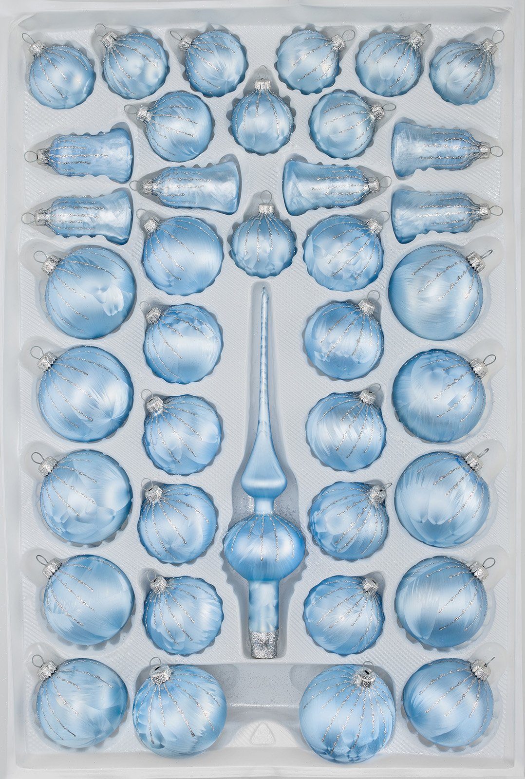 Navidacio Weihnachtsbaumkugel 39 tlg. Glas-Weihnachtskugeln Set in Ice Blau günstig online kaufen