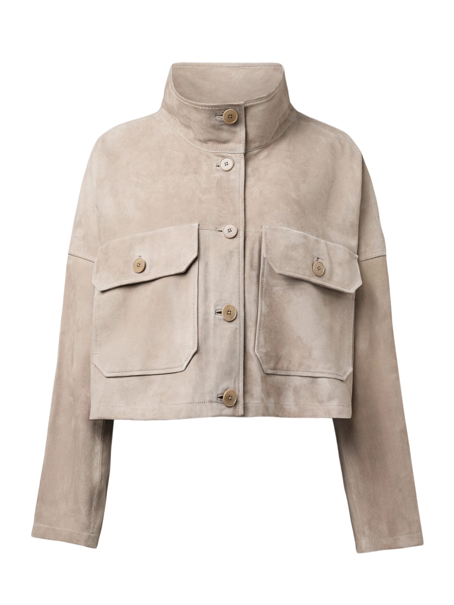 Drykorn Kurzjacke natur,Casual,Leder,Unifarben,Stehkragen,Langarm,Oversized