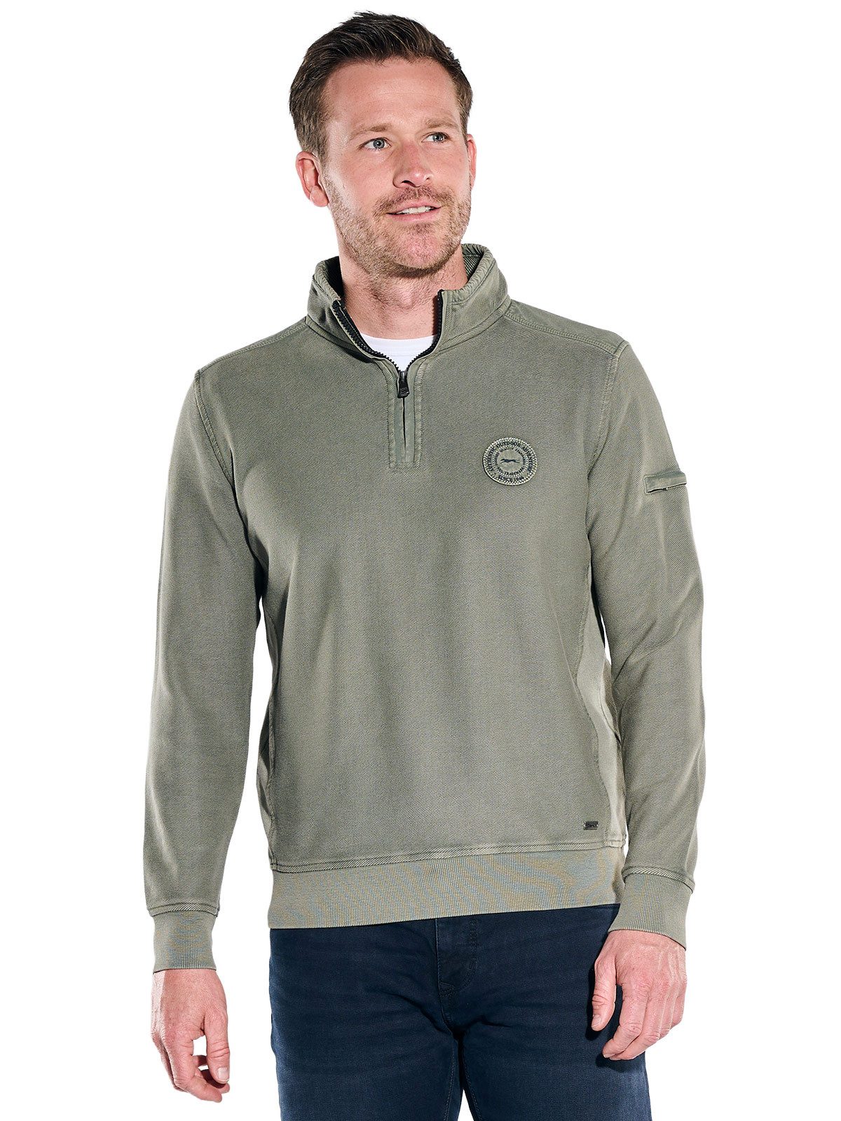 Engbers Sweatshirt Herren Sweatshirt mit Stehkragen, Dunkelgruen