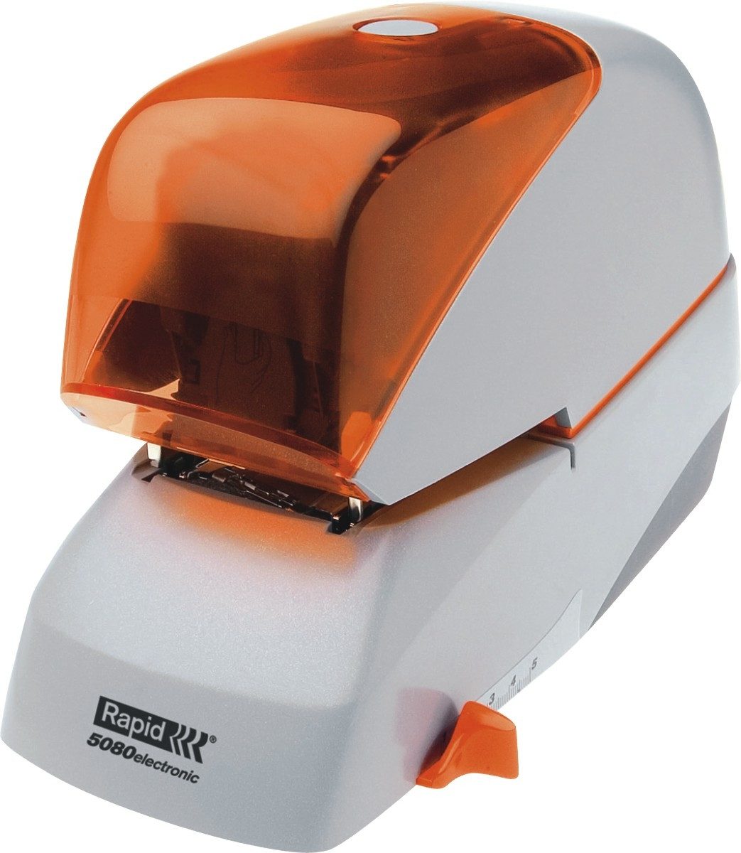 Rapid Heftgerät Elektrohefter 5080E Heftleistung bis 80 Blatt silber/orange