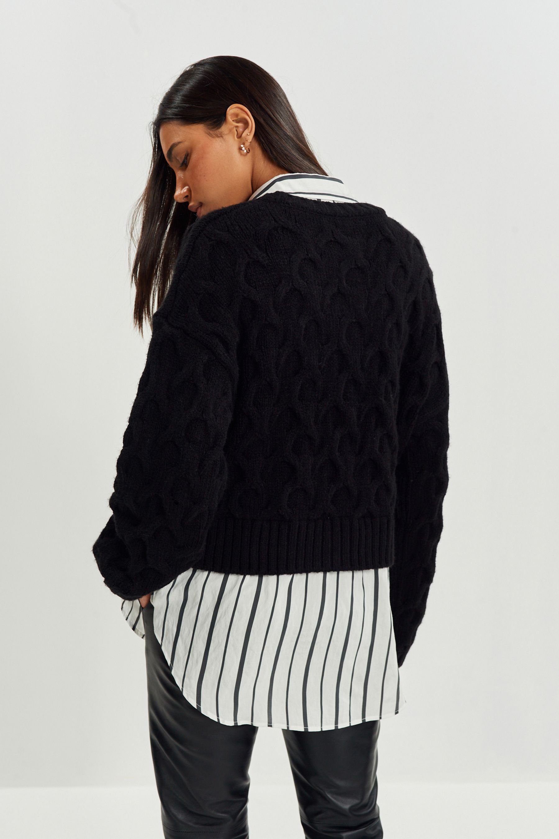 Next 2-in-1-Pullover Grobgestrickter Pullover im Lagenlook günstig online kaufen
