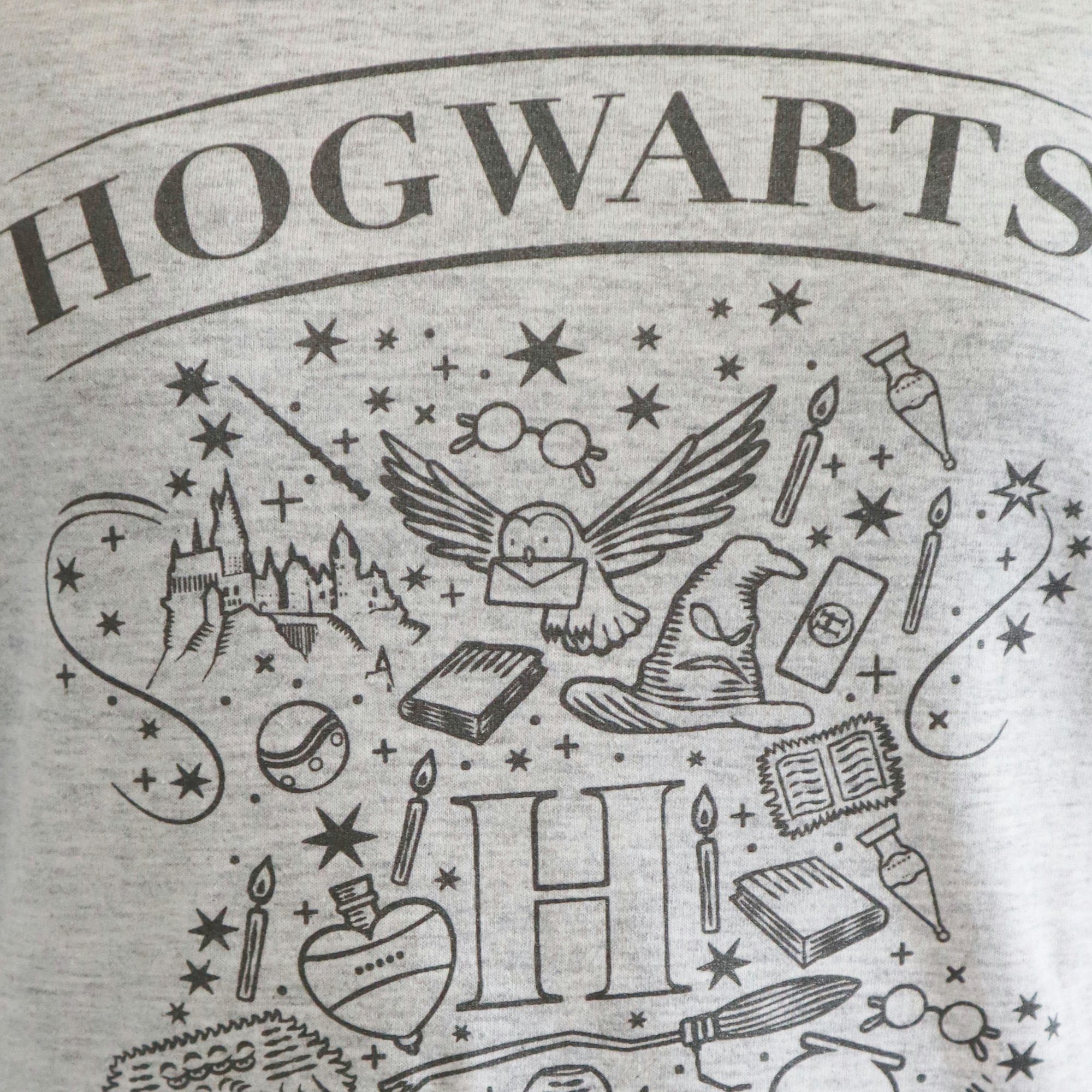 Harry Potter Schlafanzug Harry Potter Hogwarts Grau Damen XL Gr. S Schlafshirt bis