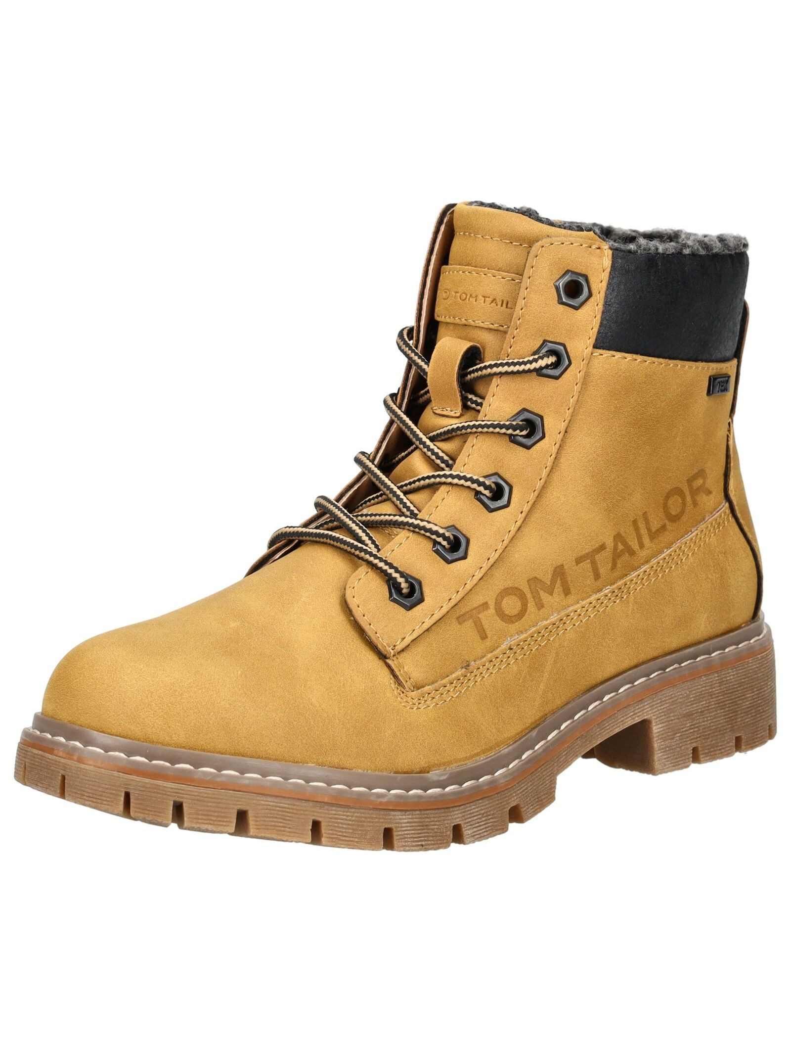 Stiefelette Lederimitat/Textil . Schnürstiefelette