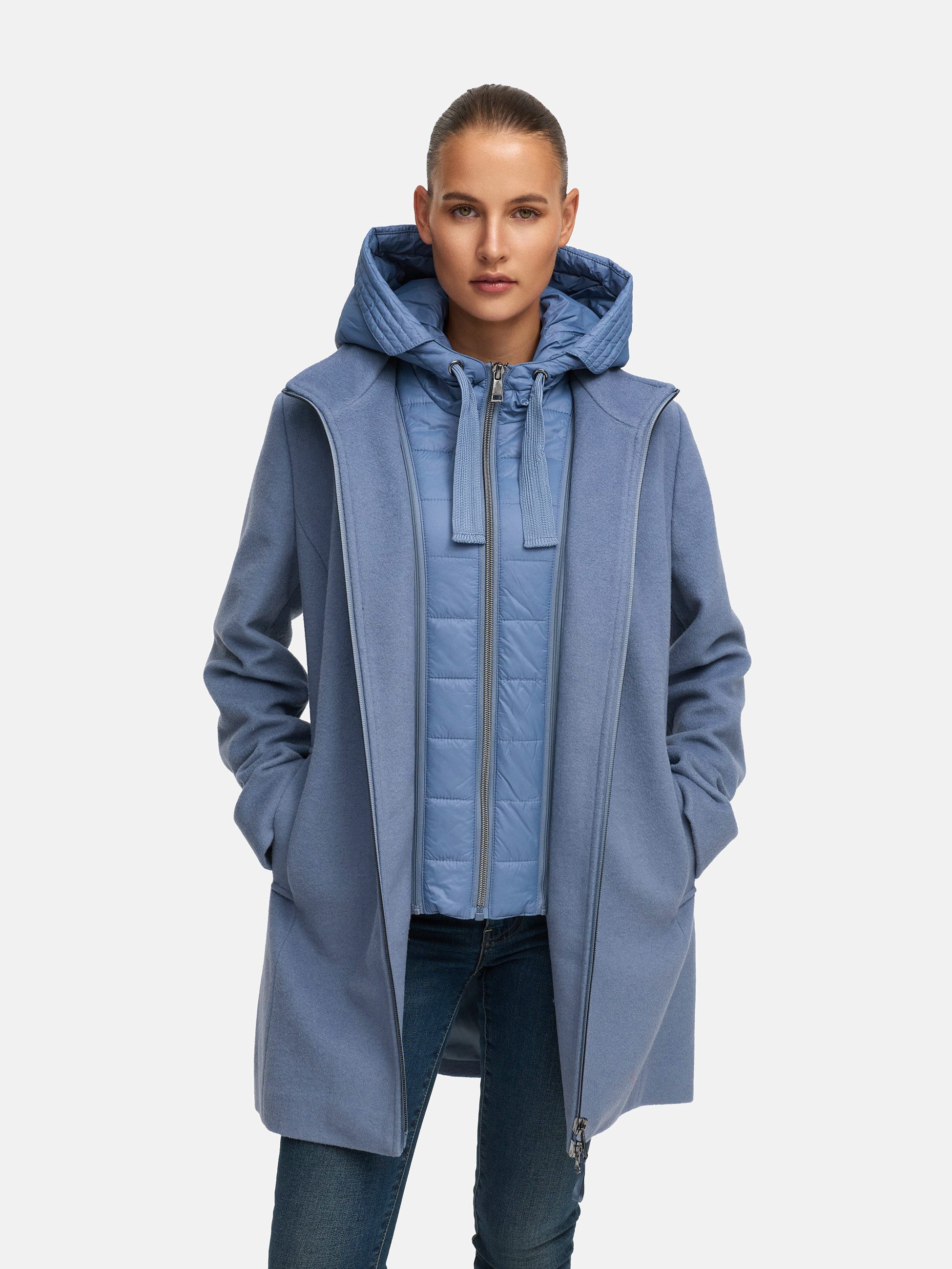 Manisa Wolljacke mit herausnehmbarer Kapuze günstig online kaufen