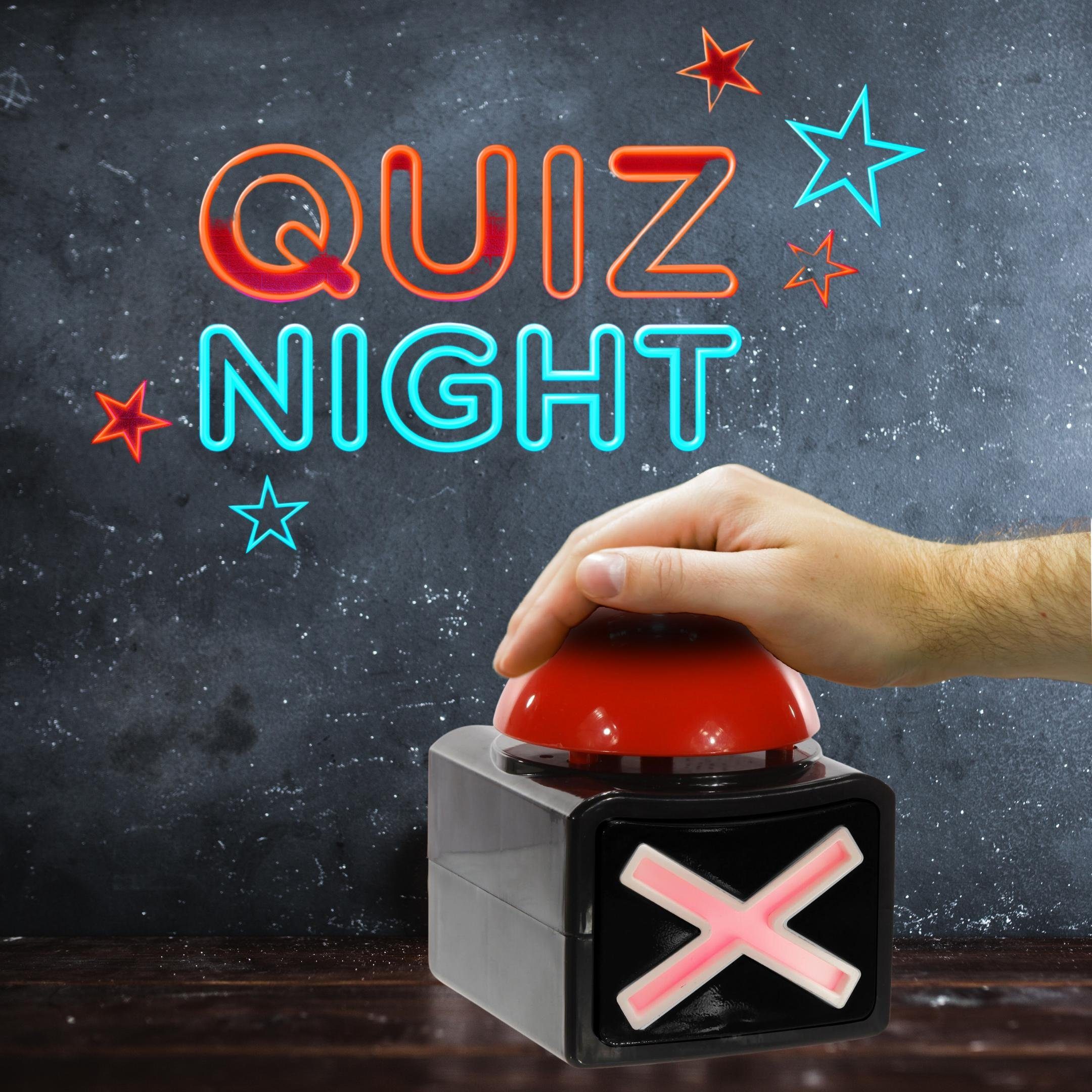 Quiz-Buzzer Licht 1x Spiel, Und Quizspiel, XL Mit Buzzer Alarmknopf Sound Bada Mit Button Sound und Licht Bing