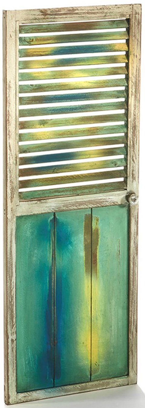 Kobolo Dekoobjekt »Dekorativer Fensterladen mit Lamellen in Bunt«  (Vintage), aus Holz