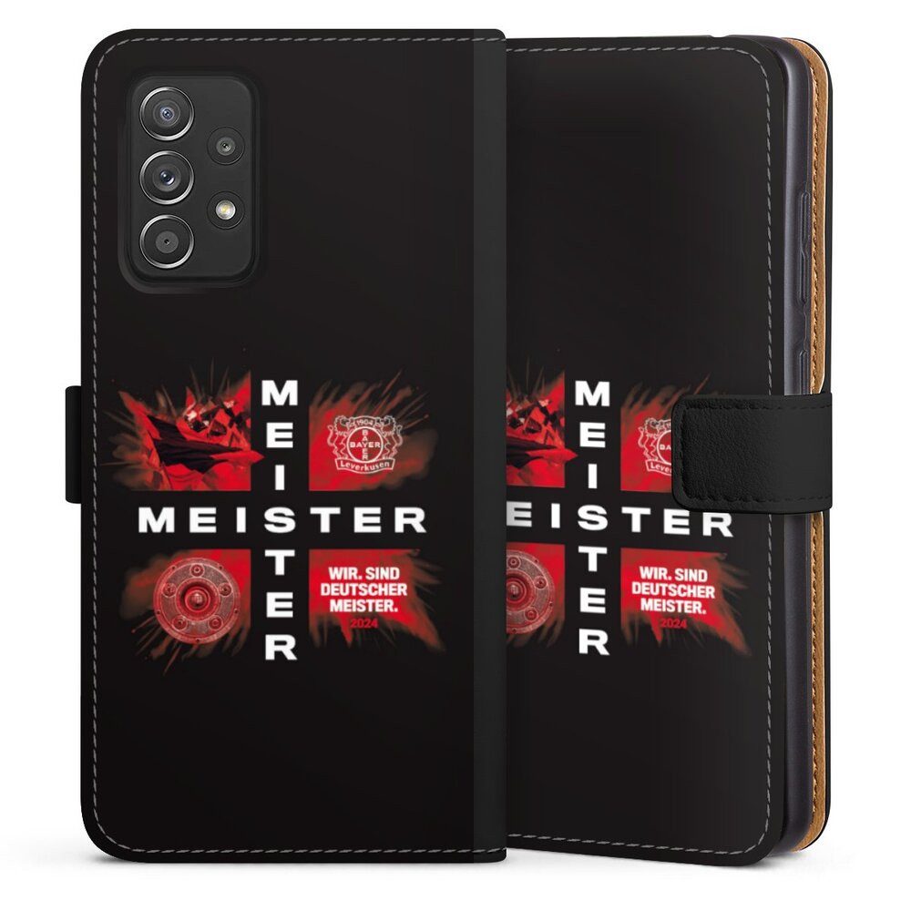 DeinDesign Handyhülle Bayer 04 Leverkusen Meister Offizielles Lizenzprodukt, Samsung Galaxy A52 5G Hülle Handy Flip Case Wallet Cover