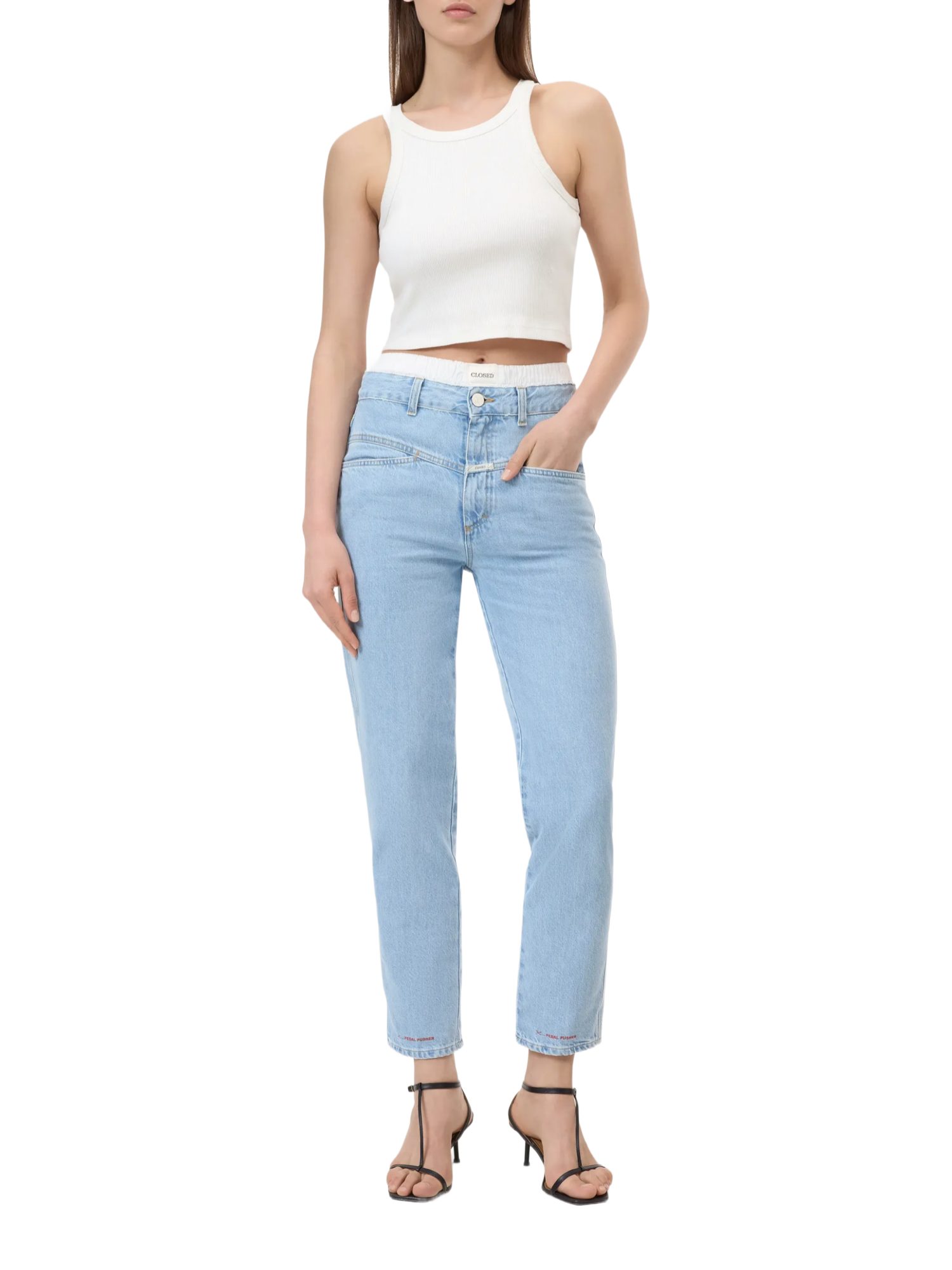 CLOSED Stoffhose blau, Casual, Baumwolle, Unifarben, Relaxed Fit, Hoch