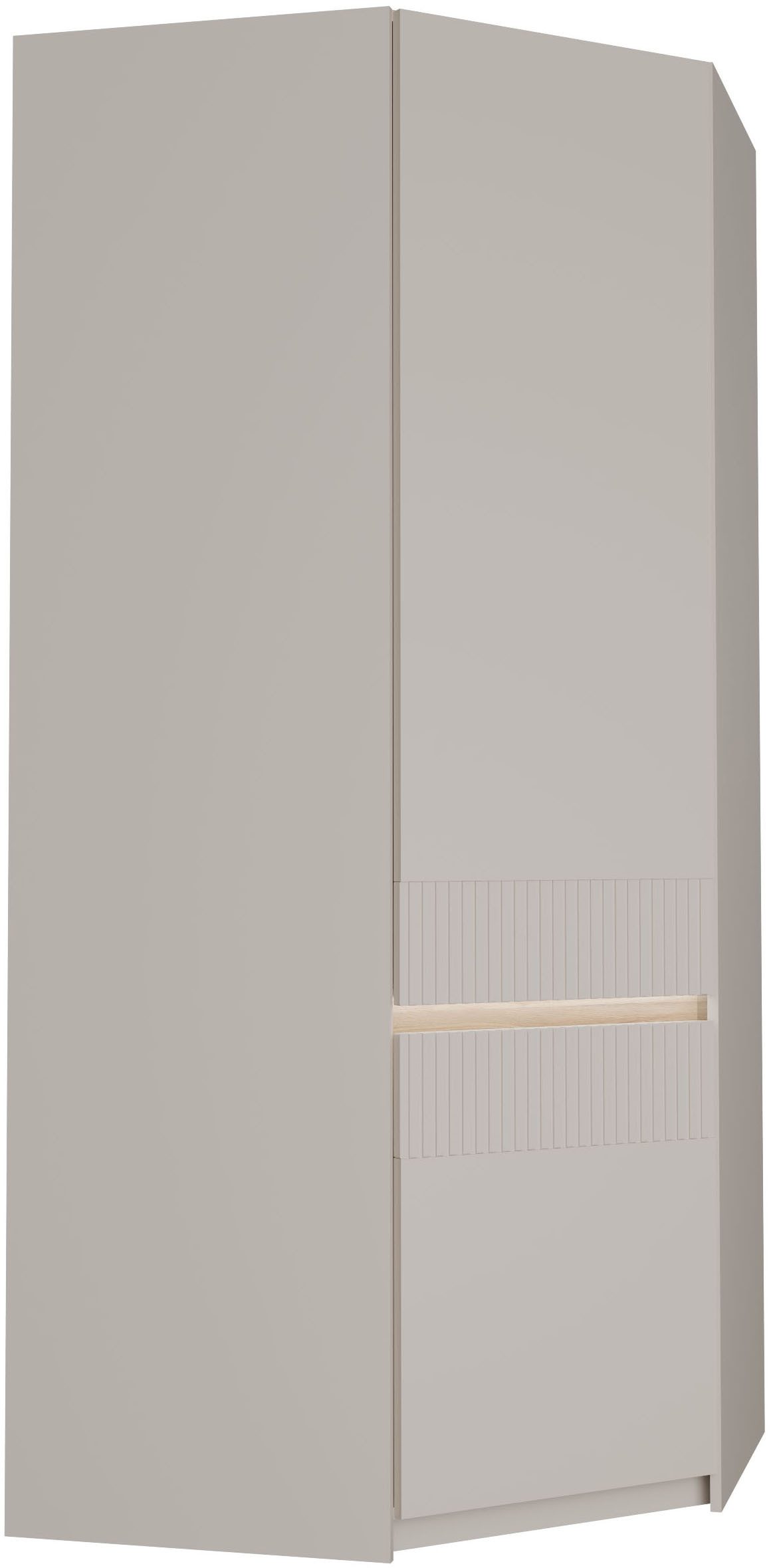 FORTE Eckkleiderschrank Oak Squere B/H/T 88,5/197,4/88,5 cm Eckschrank, Softclose, inklusive Beleuchtung