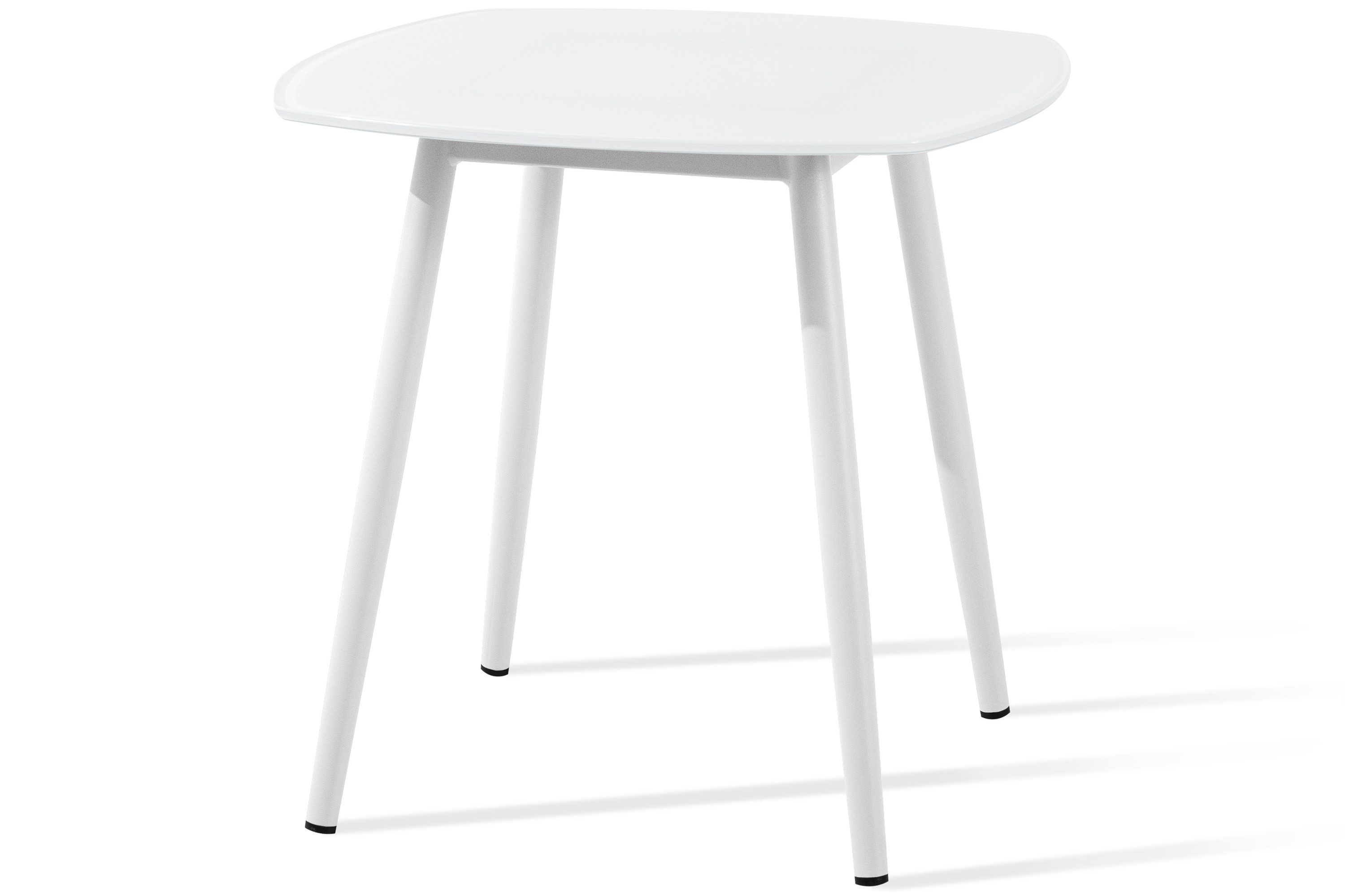 KONSIMO® Gartentisch SOLIS Balkontisch, Stahlgestell, hergestellt in der EU, Tischplatte aus gehärtetem Glas, Modern, pflegeleicht