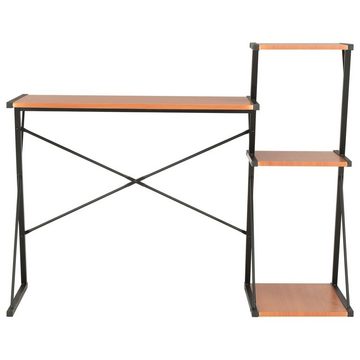 vidaXL Schreibtisch Schreibtisch mit Regal Schwarz und Braun 116×50×93 cm