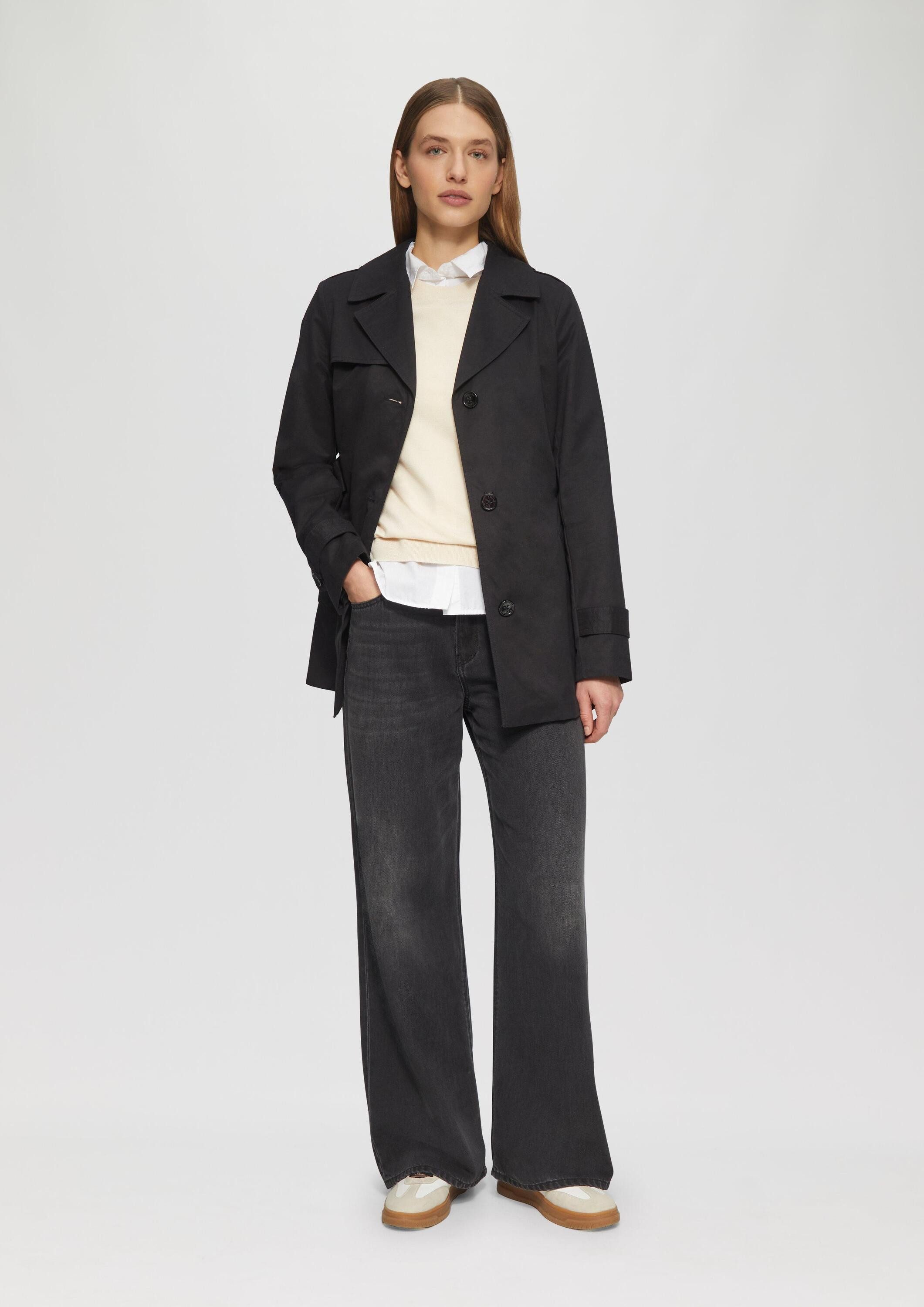 s.Oliver Funktionsjacke Outdoor-Jacke Kurzer Trench mit Gürtel