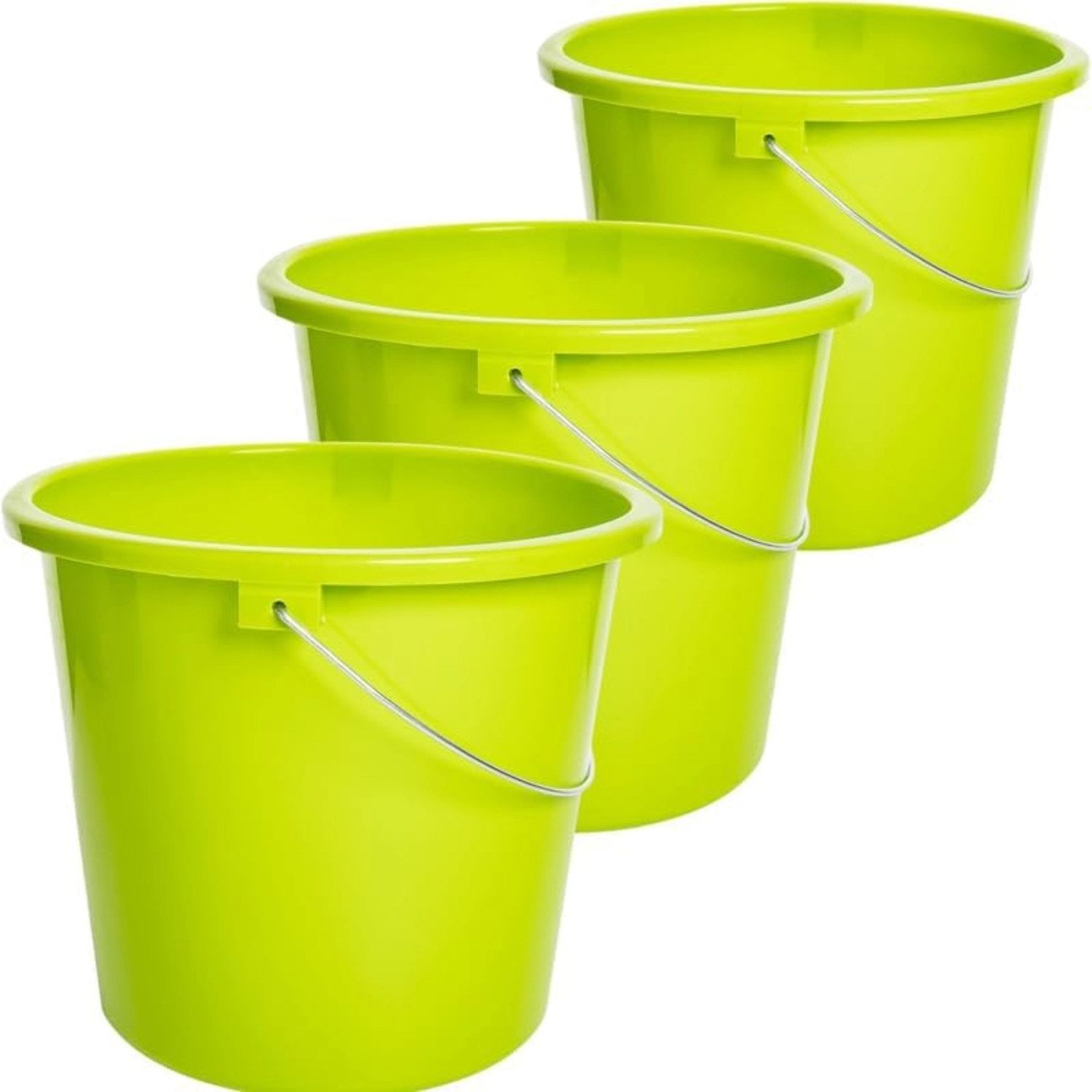 Centi Putzeimer TRIOSET Haushaltseimer 5 L, (3er-Set), limegrün, Ø23 cm, H20 cm