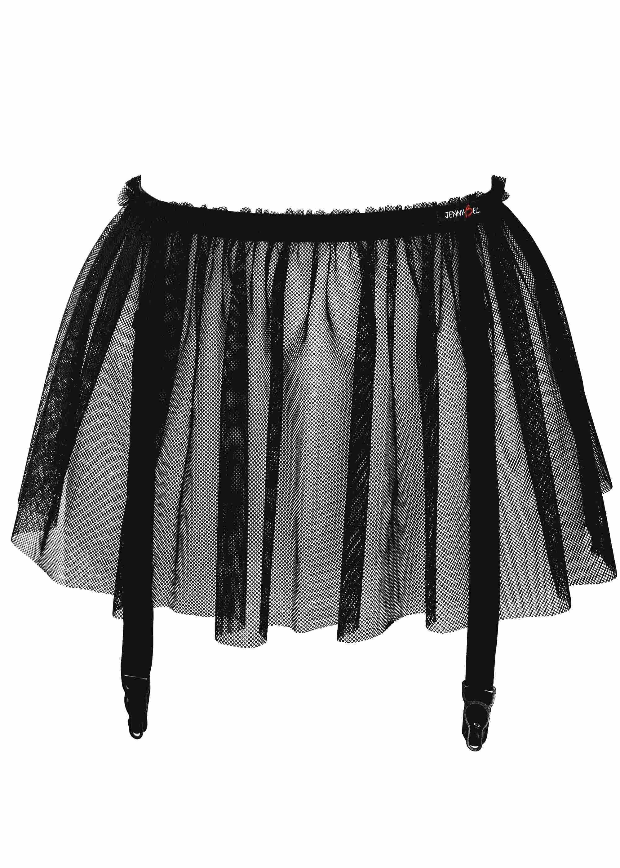 Jenny-Bell Strumpfhalter Playfull Strumpfgürtel schwarz, passt nahezu jeder Größe da verstellbar