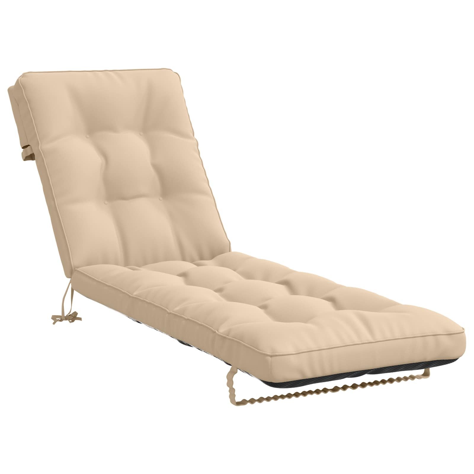 vidaXL Sitzauflage Sonnenliege Kissen VIANEN 100 % Polyester Creme 200 x 55 x 8 cm, (1 St)