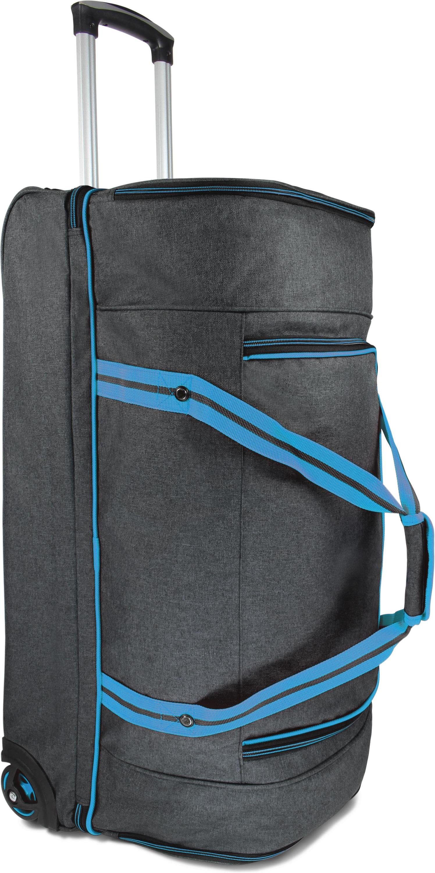 Reisetasche Blau 90, l 5 Trolley Fächern normani Reisetasche Kompass mit Rollen und 90