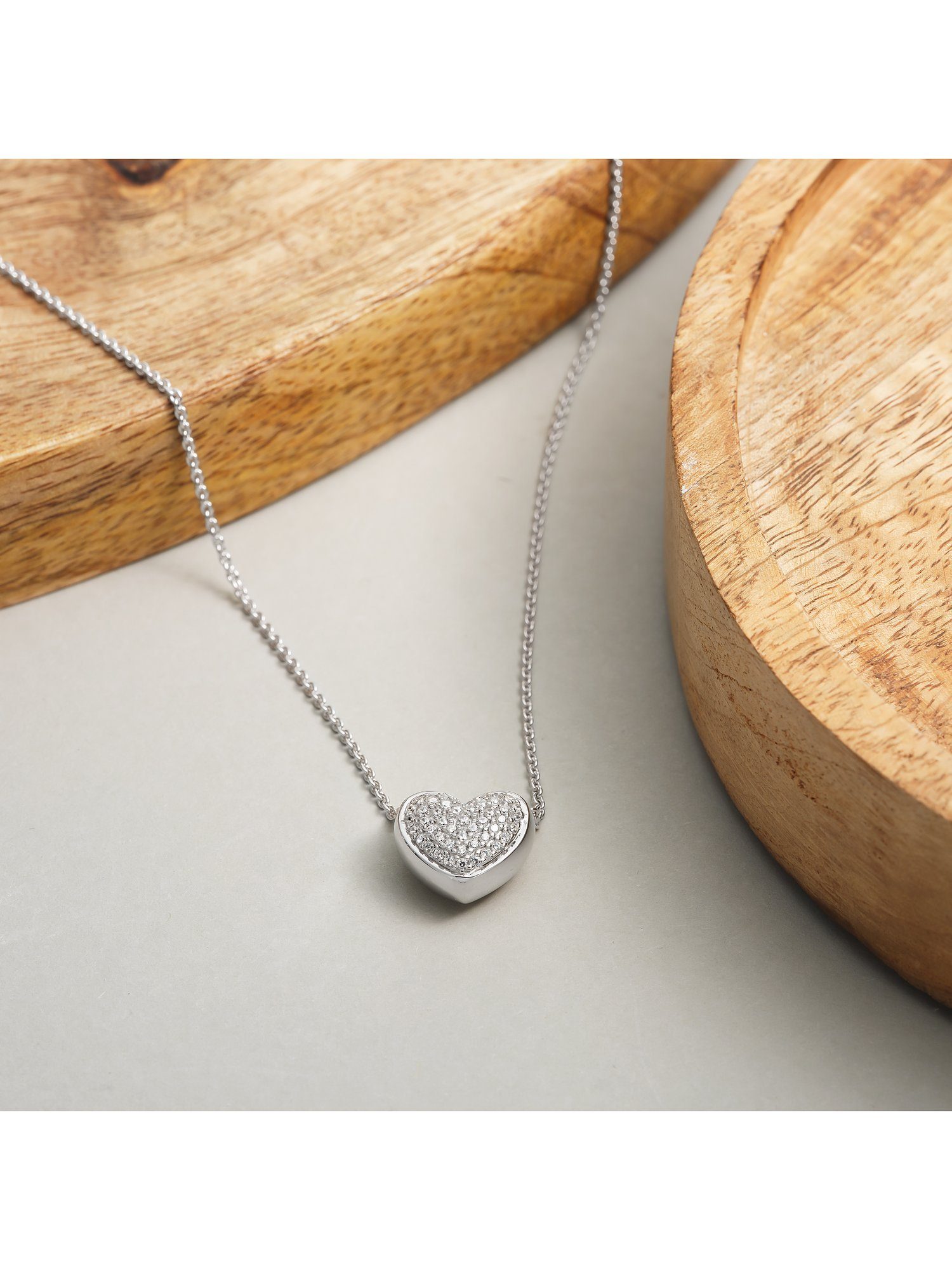 JETTE Silberkette JETTE Damen-Kette 925er Silber 48 Zirkonia Herz, BELOVED günstig online kaufen
