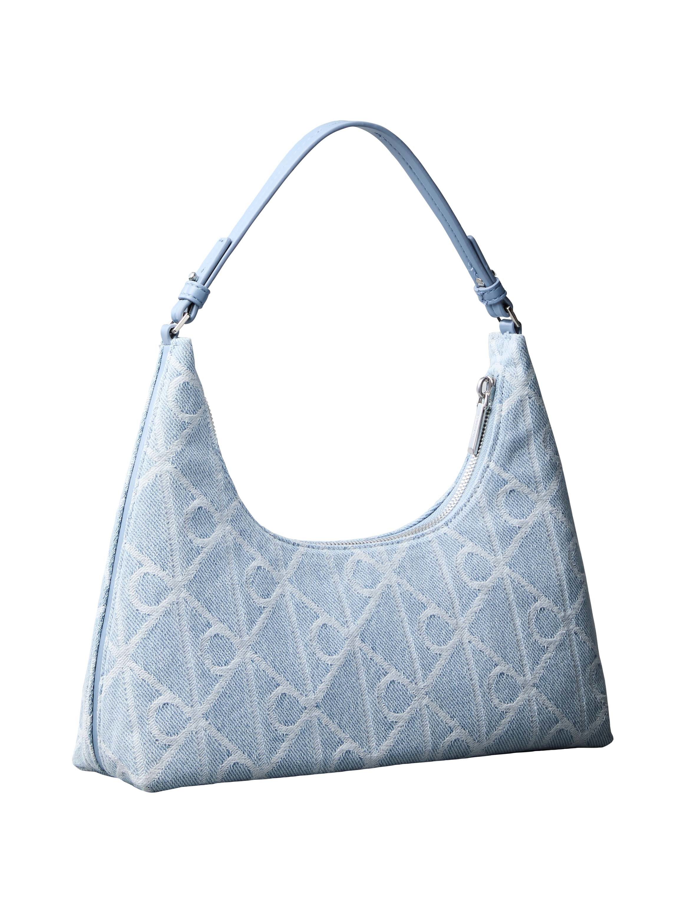 Calvin Klein Schultertasche EMBLEM AOP DENIM SHOULDER BAG, Handtasche, Tragetasche, Umhängetasche mit CK-Allover-Muster