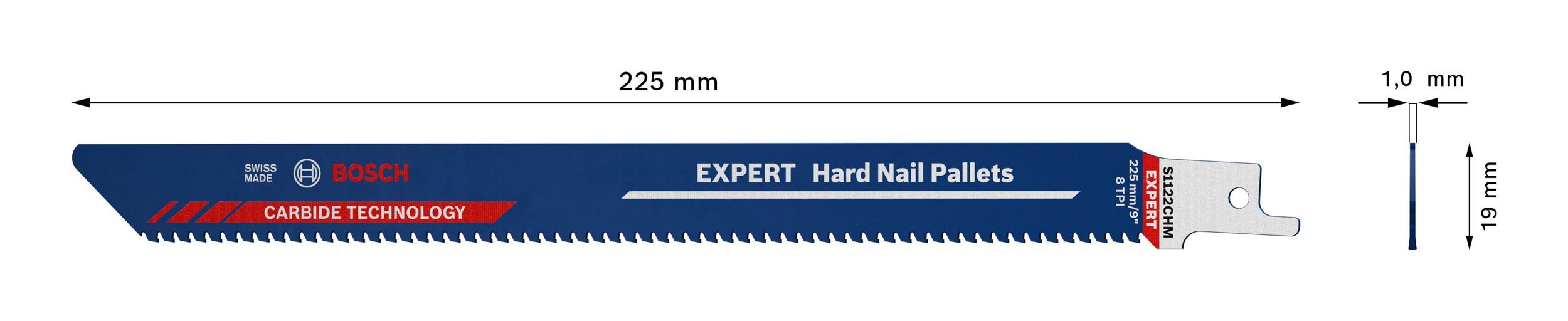 BOSCH Säbelsägeblatt (10 10er-Pack Endurance Stück), HardNail S Nail Expert Pallets 1122 - CHM Pallets for Expert Hard