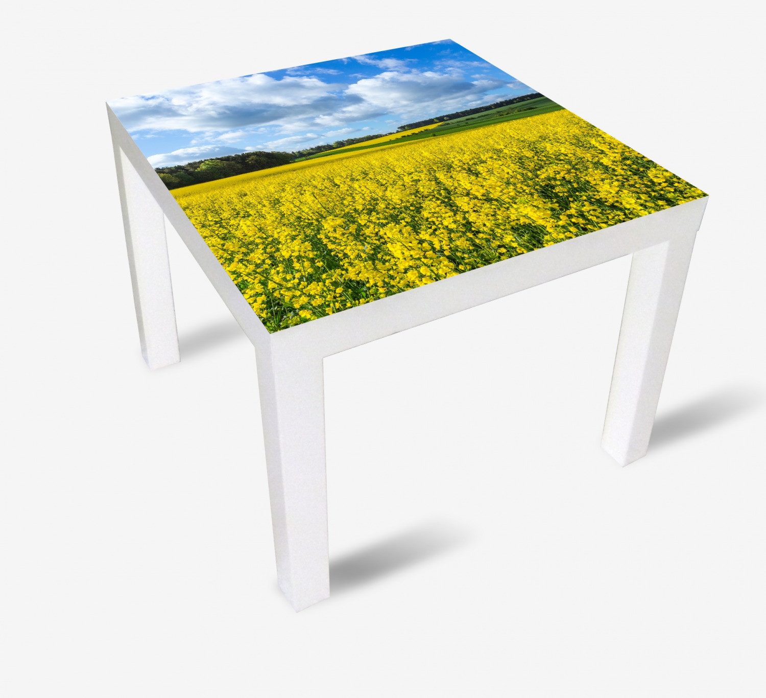 Wallario Tischplatte Blühendes Rapsfeld (1 St), für Ikea Lack Tisch geeignet