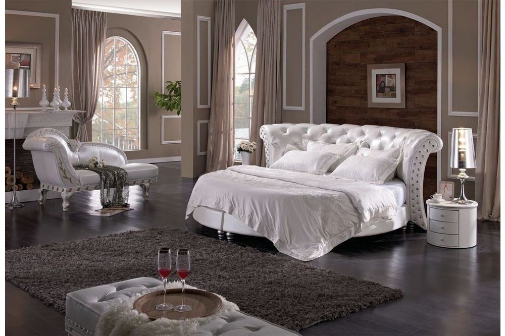 Xlmoebel Rundbett Chesterfield Rundbett in Lederoptik mit eleganter Polsterung (Bett Modell " 4757), Hergestellt in Europa