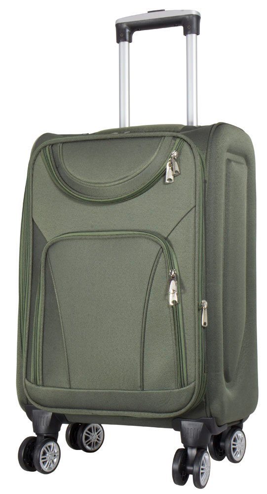 Trendyshop365 Weichgepäck-Trolley Maribor, 4 Größen, 4 Farben, 4 Rollen, Weichgepäck, Zwillingsrollen, Zahlenschloss, 2 Außentaschen, Dehnfalte