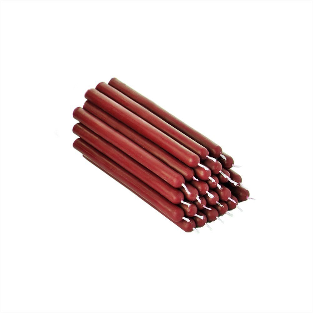 NKlaus Formkerze 25x Rote Bienenwachs 12cm Rußfrei Handarbeit Tafel