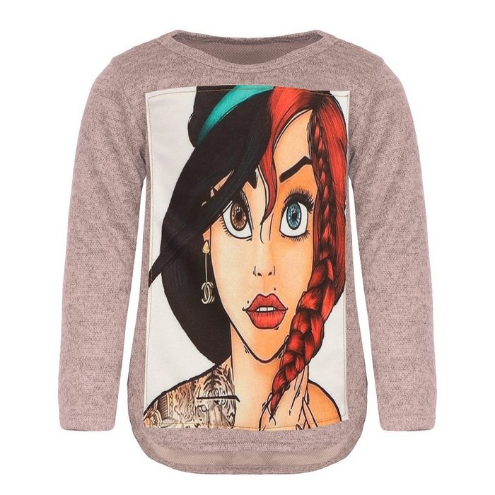 KMISSO Sweatshirt Mädchen Pullover mit Motiv (1-tlg) Sweatshirt mit Print Casual