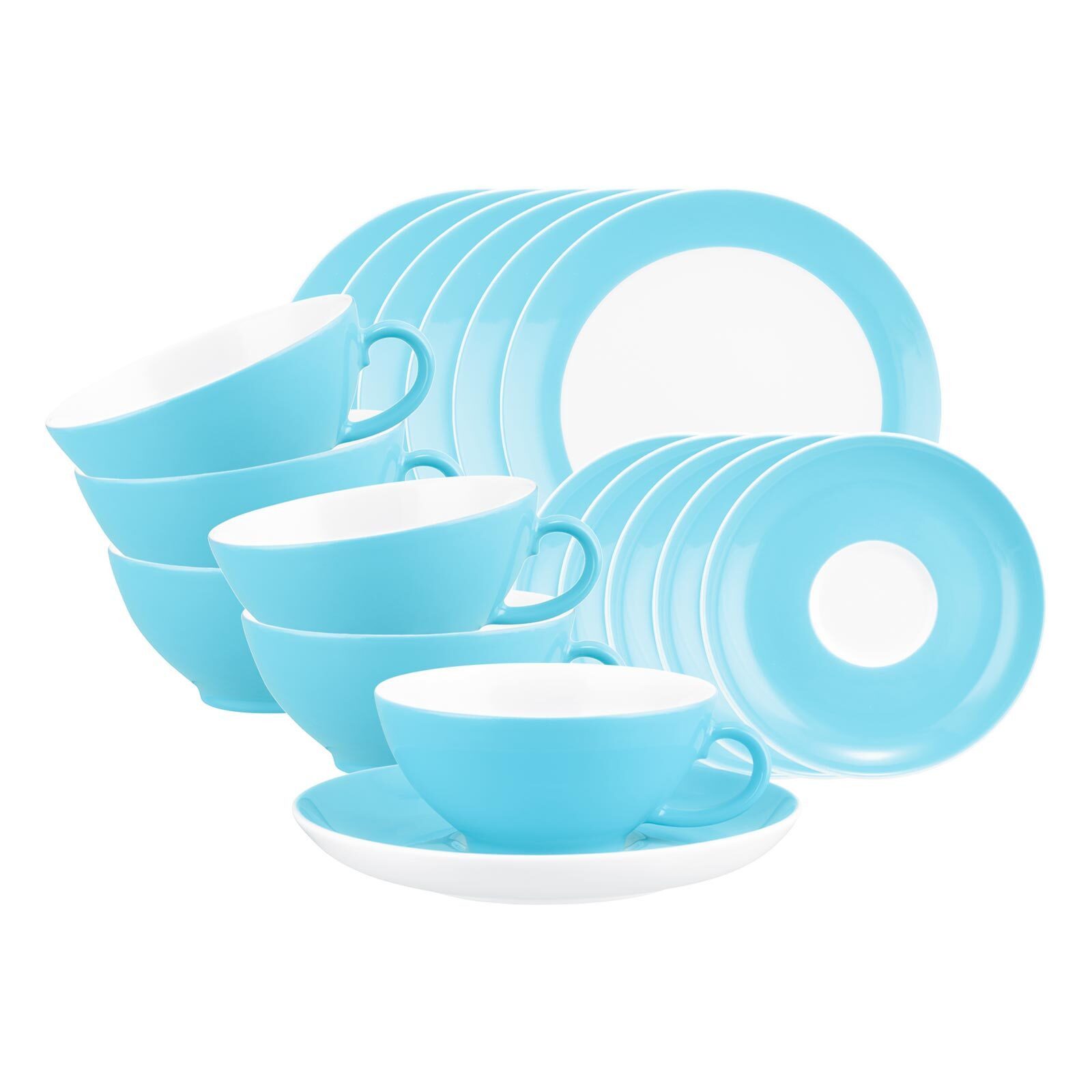 Seltmann Weiden Комбіноване обслуговування Liberty Pure Colors Чайний сервіз 18er Set (18-tlg), Porzellan