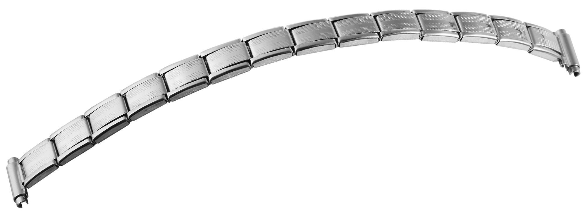 STEINMEISTER Uhrenarmband ZB0015 Edelstahl, silberfarben, flexibler Anstoß, 10 mm - 13 mm