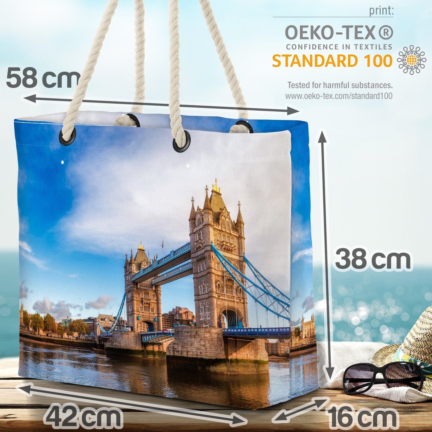 VOID Strandtasche (1-tlg), England Königreich Hauptstadt Tower London Beach Bridge Vereinigtes Bag Queen