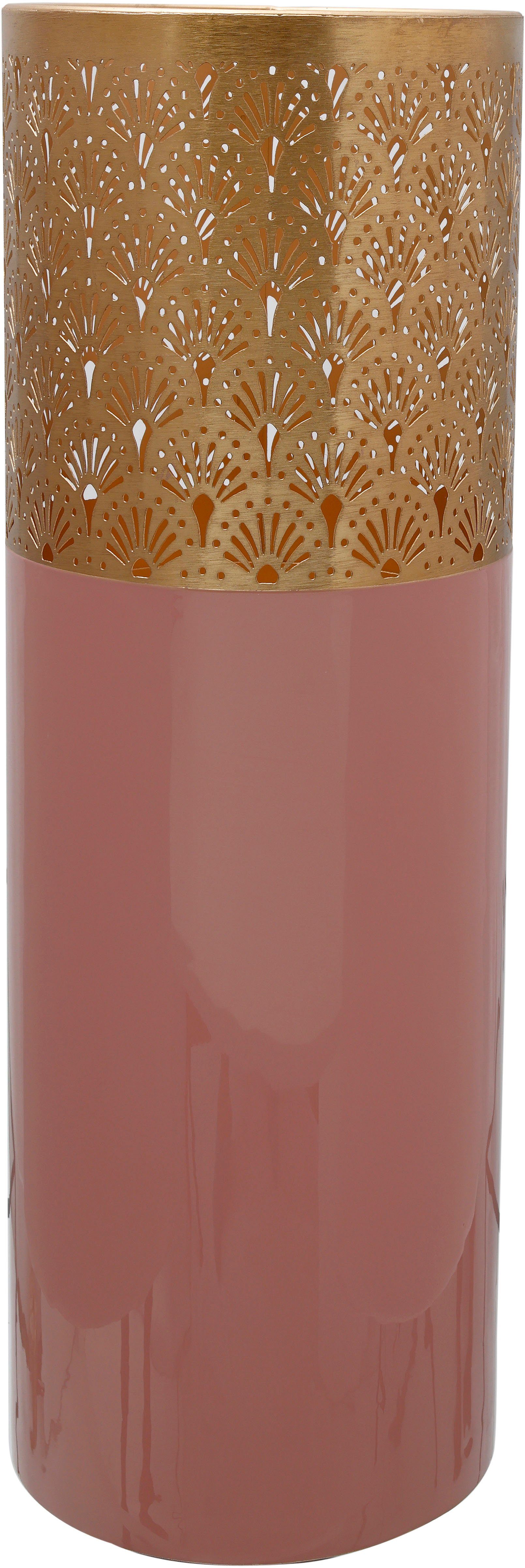 St) Bodenvase (1 Art Kayoom Bodenvase rosa/goldfarben Deco 1085