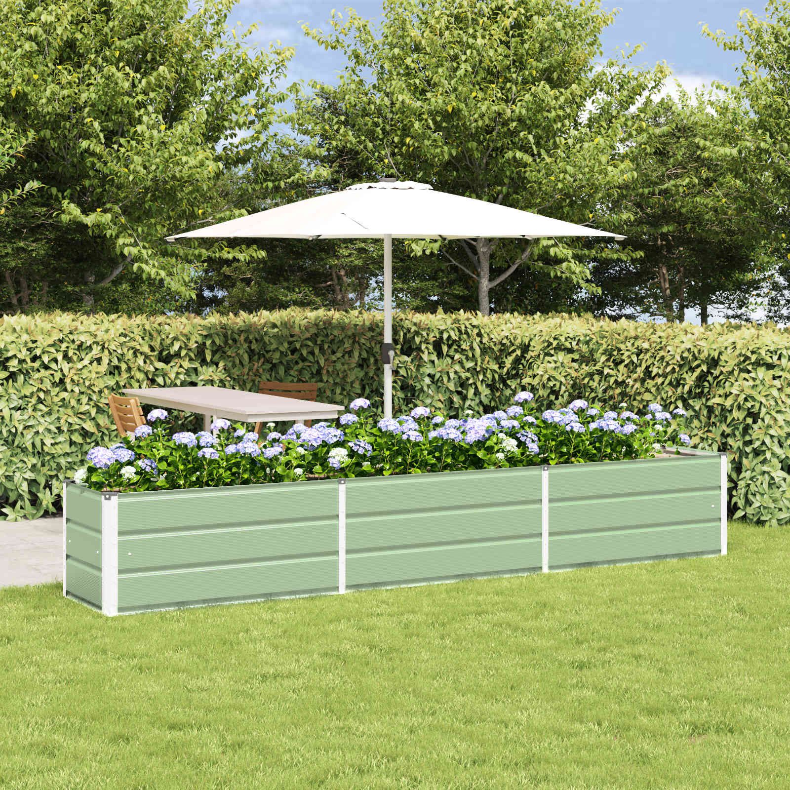 vidaXL Blumentopf Pflanzkübel Pastellgrün 290 x 50 x 45 cm Verzinkter Stahl (1 St)