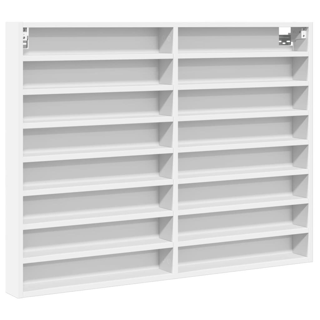 vidaXL Regal Vitrinenschrank Weiß 100x8,5x75 cm Holzwerkstoff, 1-tlg.