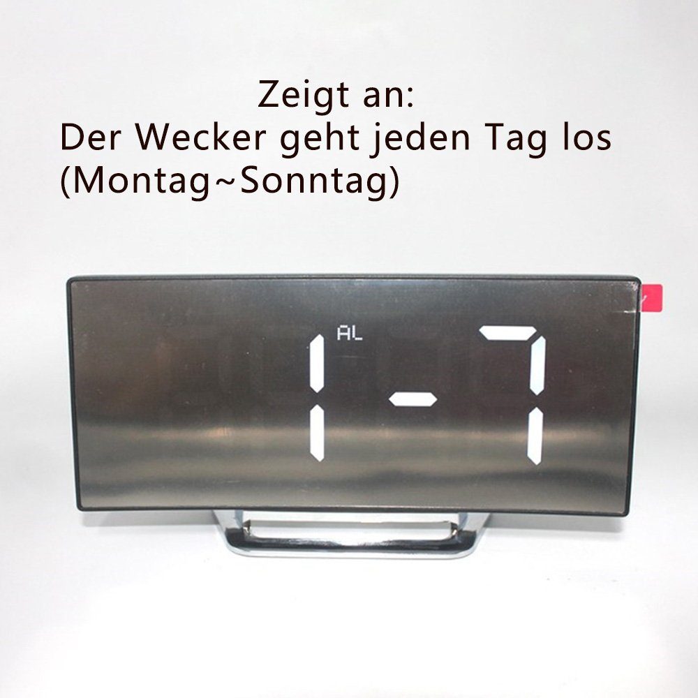 Digital, Dekorative Alarmwecker,Tischuhr Spiegel-Wecker, (Batterie Wecker Enthalten) LED Wecker Nicht
